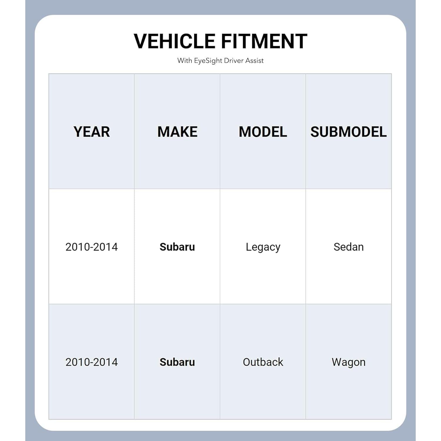 Protector Solar Parabrisas Pigenius para Subaru Legacy/Outback 2010-2014