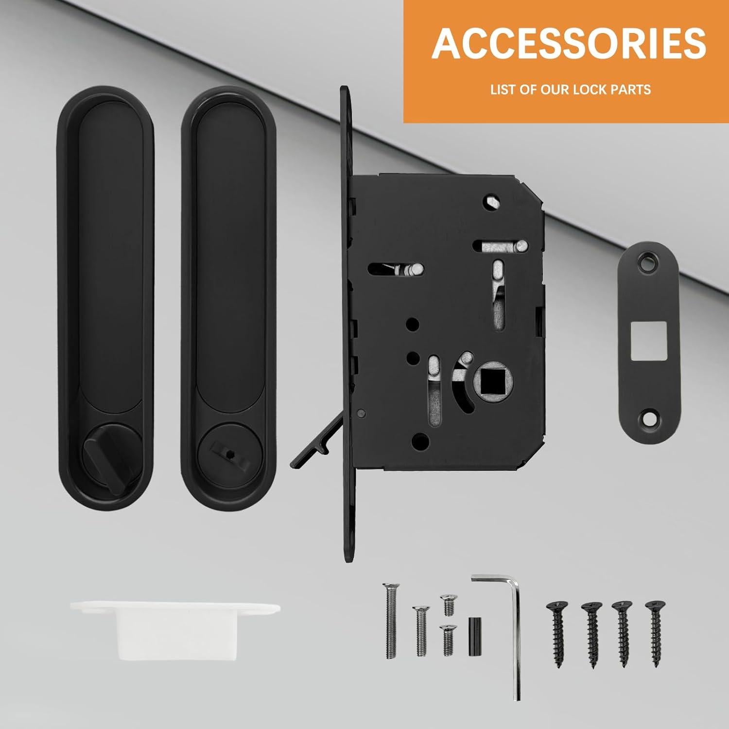 Cerradura de Puerta Pocket Youthua con Tirador Negro Circular