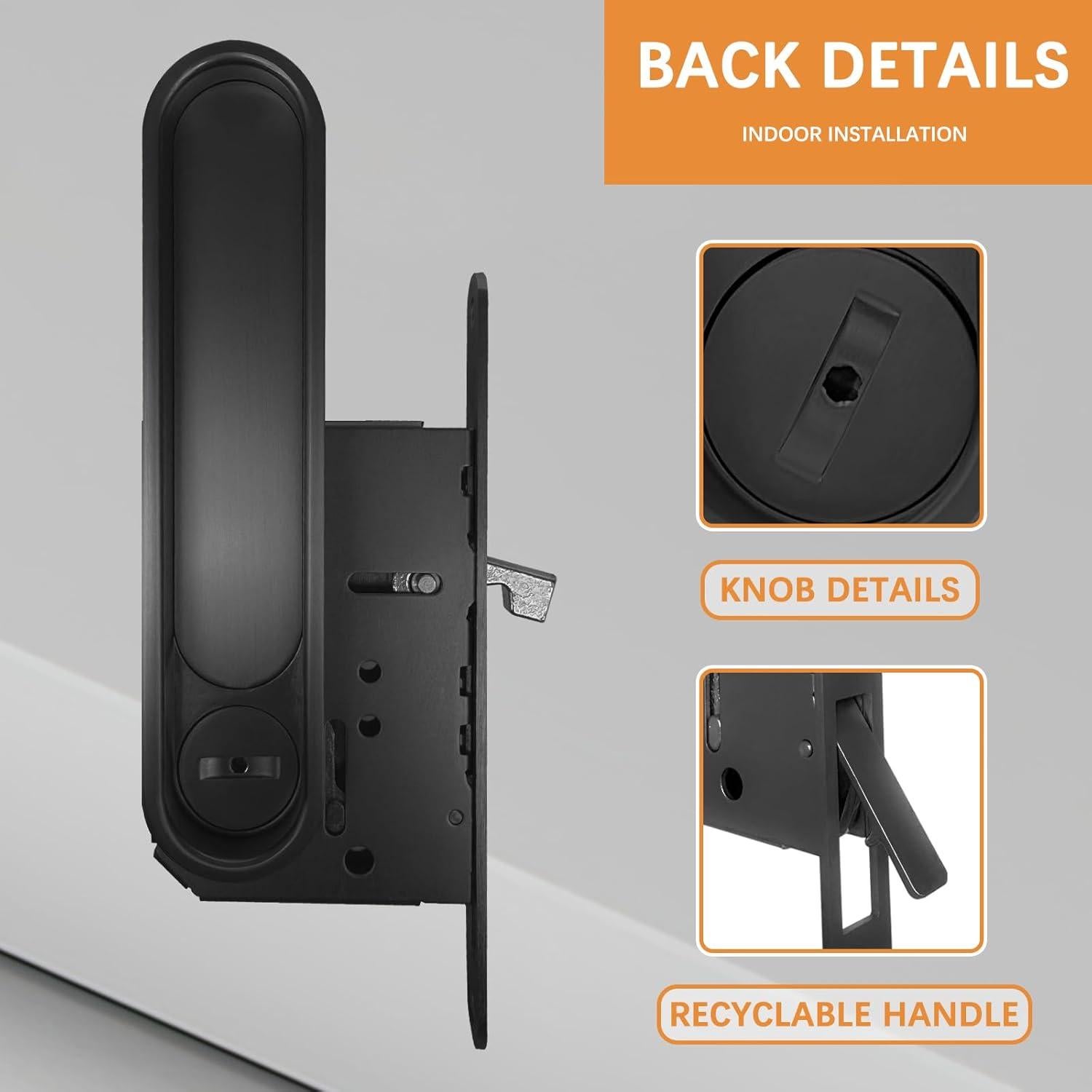 Cerradura de Puerta Pocket Youthua con Tirador Negro Circular