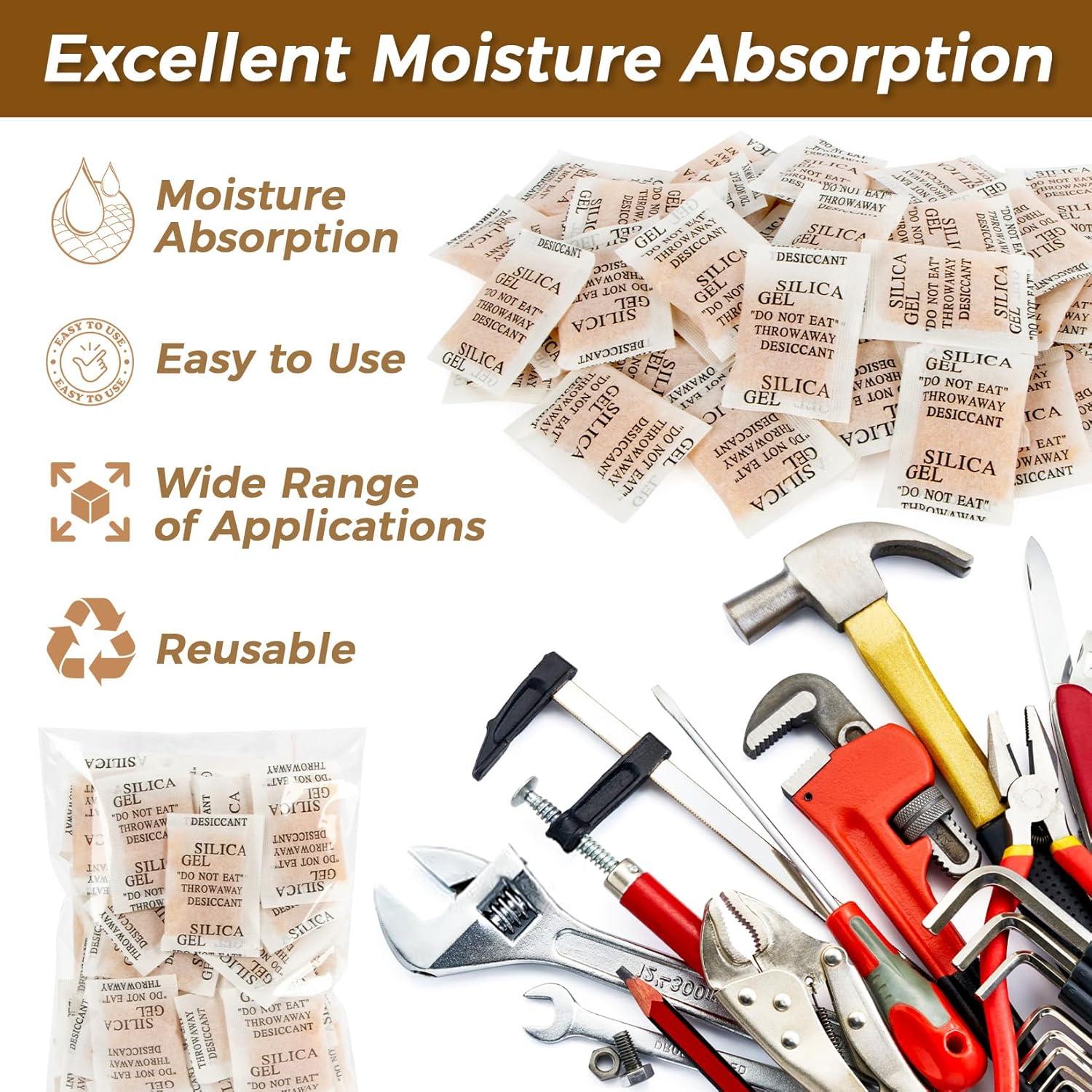 Paquetes de Silica Sukh 100PCS 2g Antihumedad Naranja