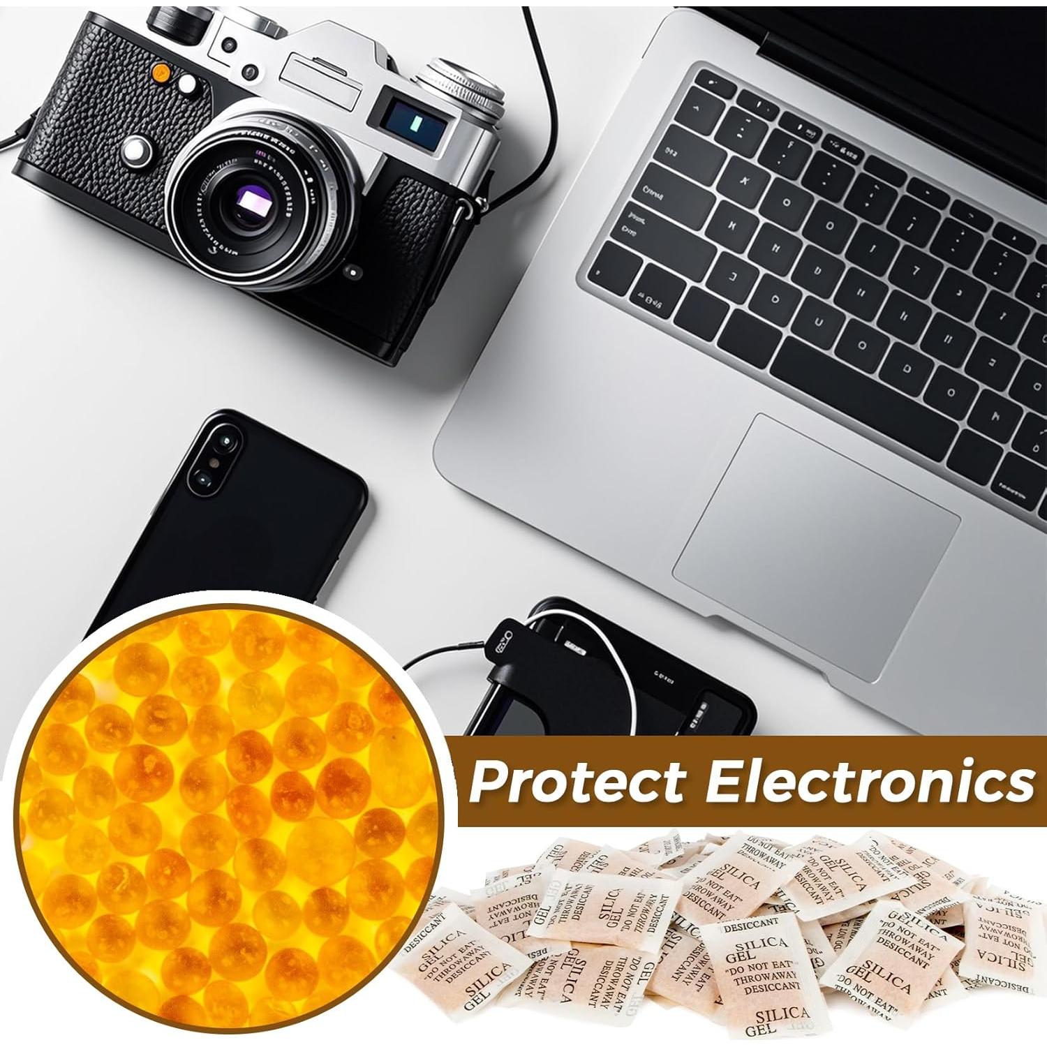 Paquetes de Silica Sukh 100PCS 2g Antihumedad Naranja