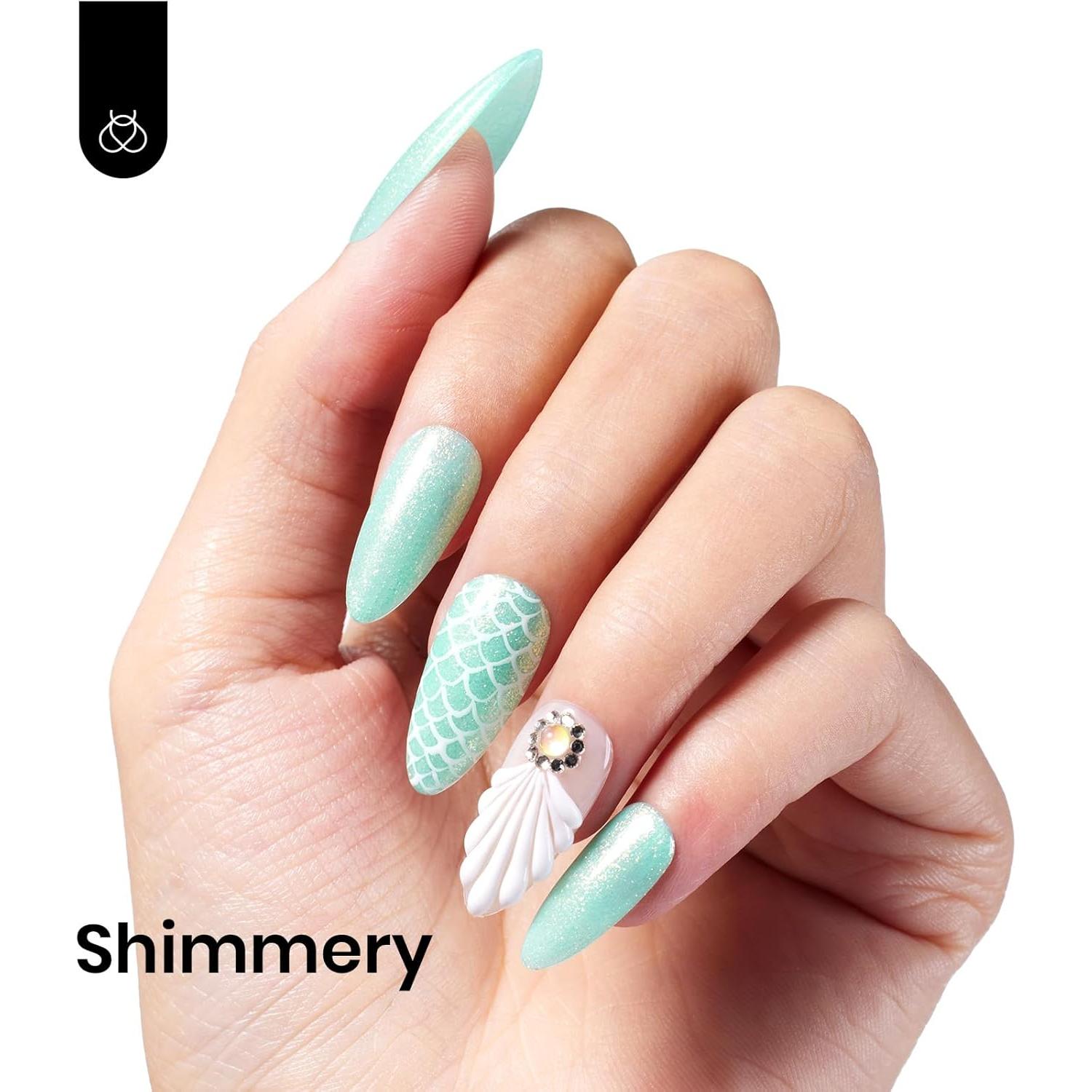 Esmalte de Uñas Gel Verde Menta Beetles 15ml Brillo Larga Duración