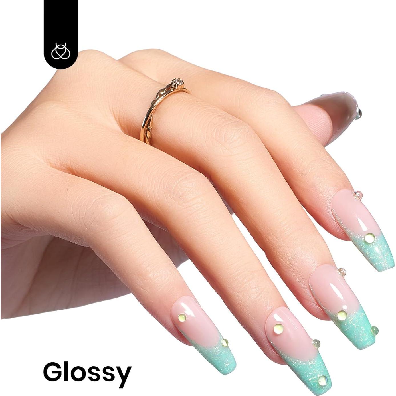 Esmalte de Uñas Gel Verde Menta Beetles 15ml Brillo Larga Duración