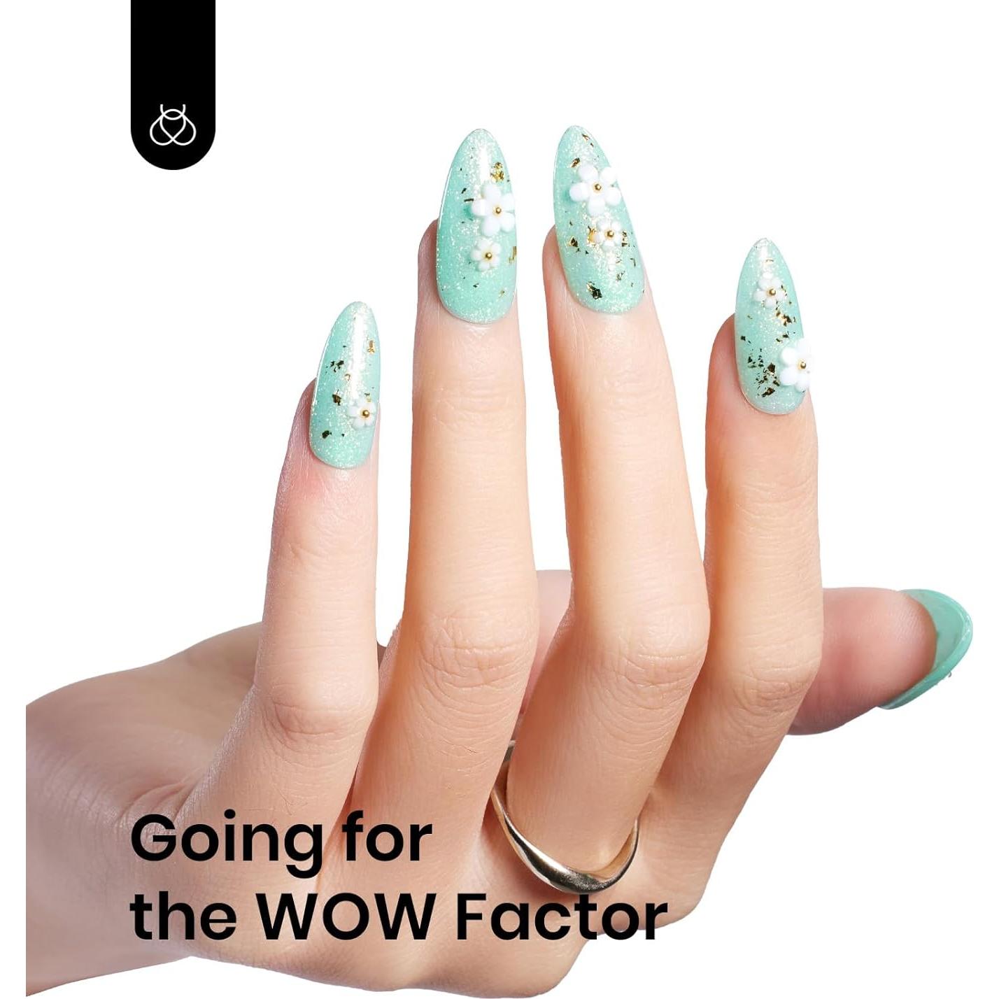 Esmalte de Uñas Gel Verde Menta Beetles 15ml Brillo Larga Duración