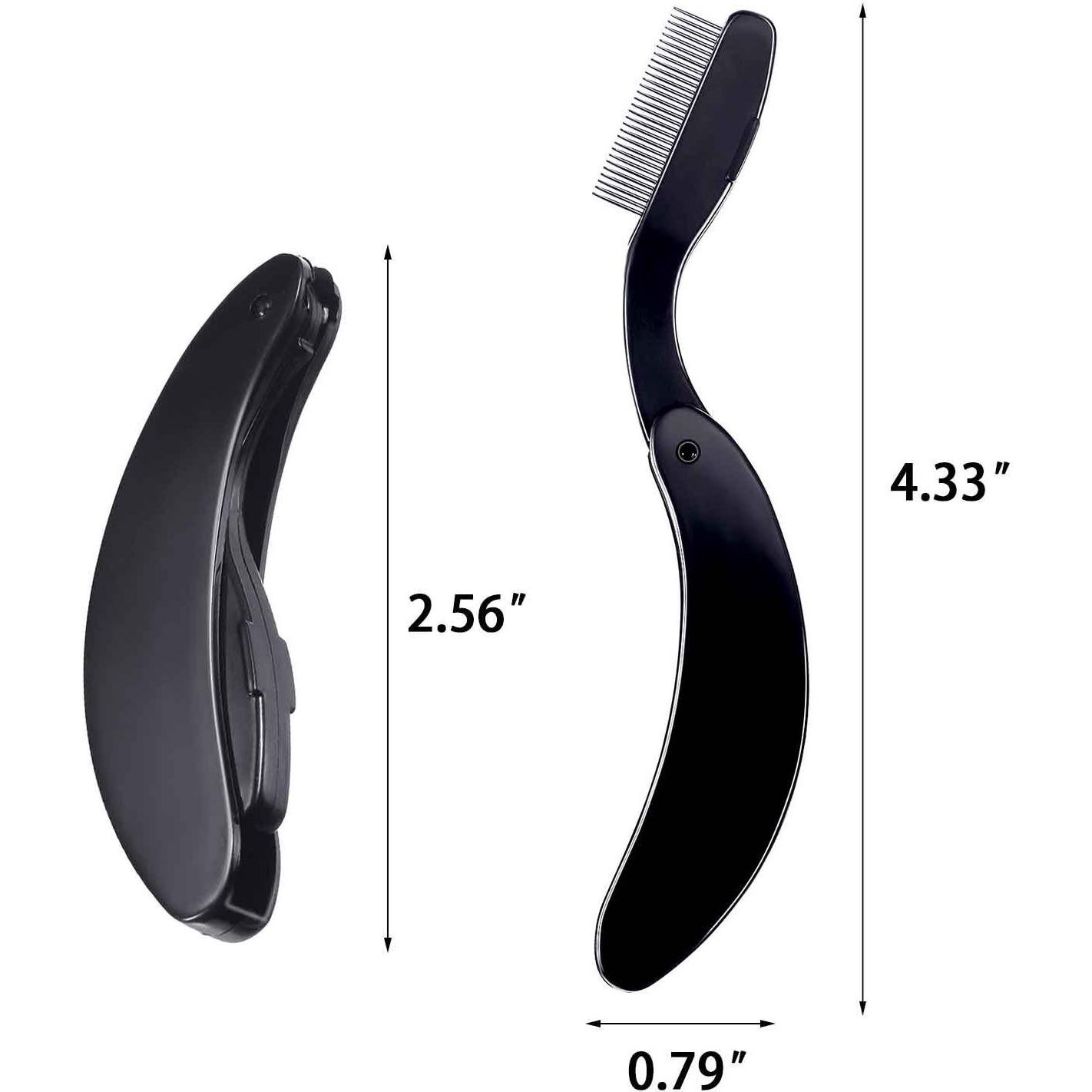 Peine Plegable para Pestañas TecUnite - 4 Paquetes, Acero Inoxidable