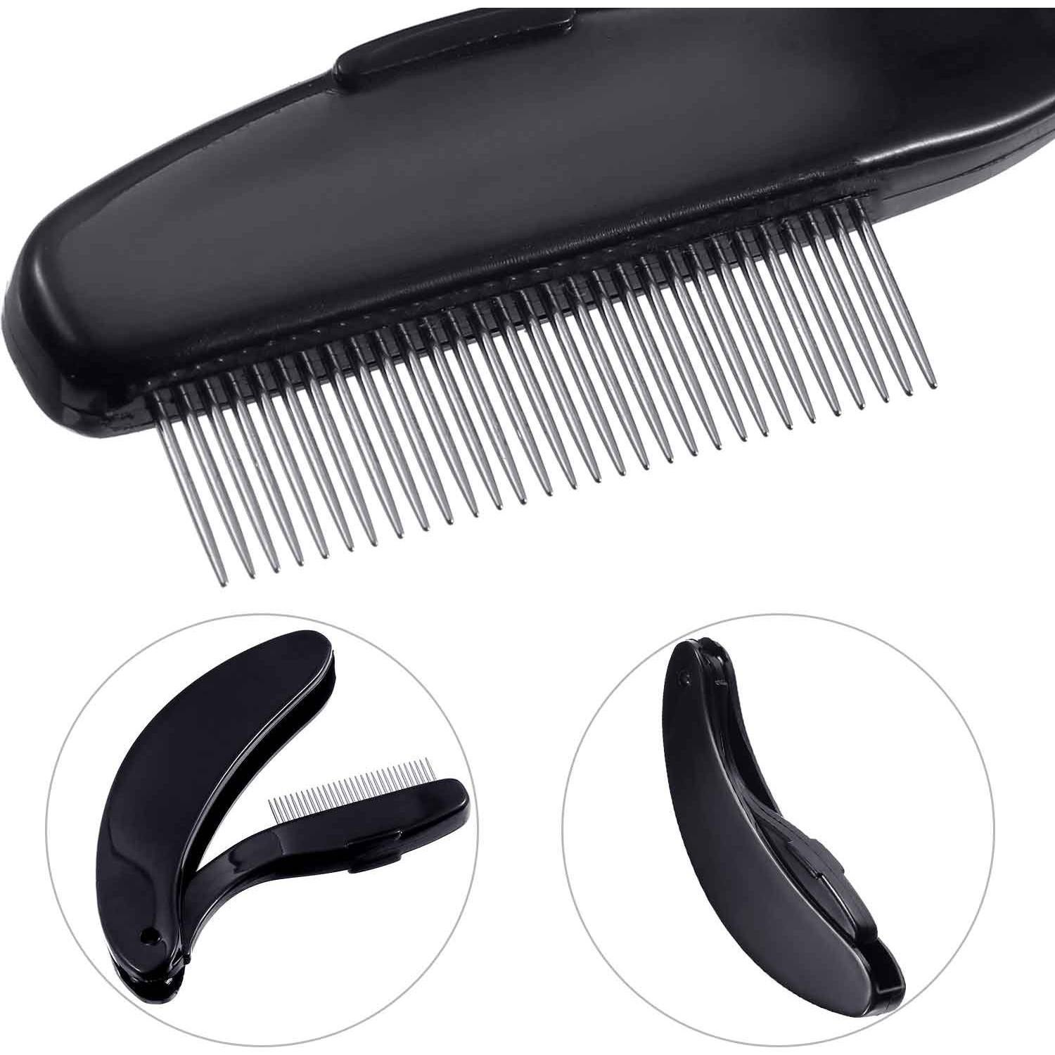 Peine Plegable para Pestañas TecUnite - 4 Paquetes, Acero Inoxidable