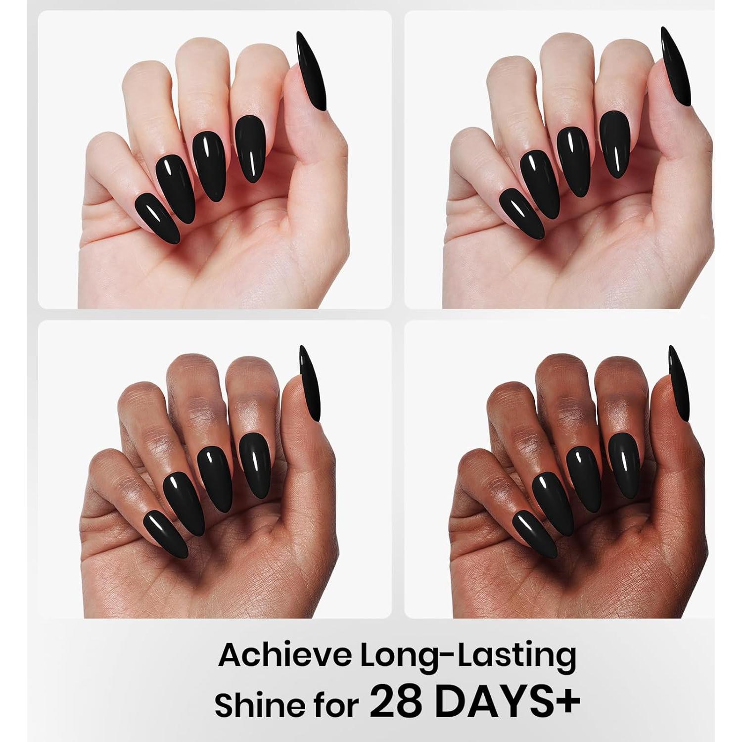 Set de Esmalte en Gel Beetles 3 Pcs - Top Coat, Base Coat y Negro 15ml