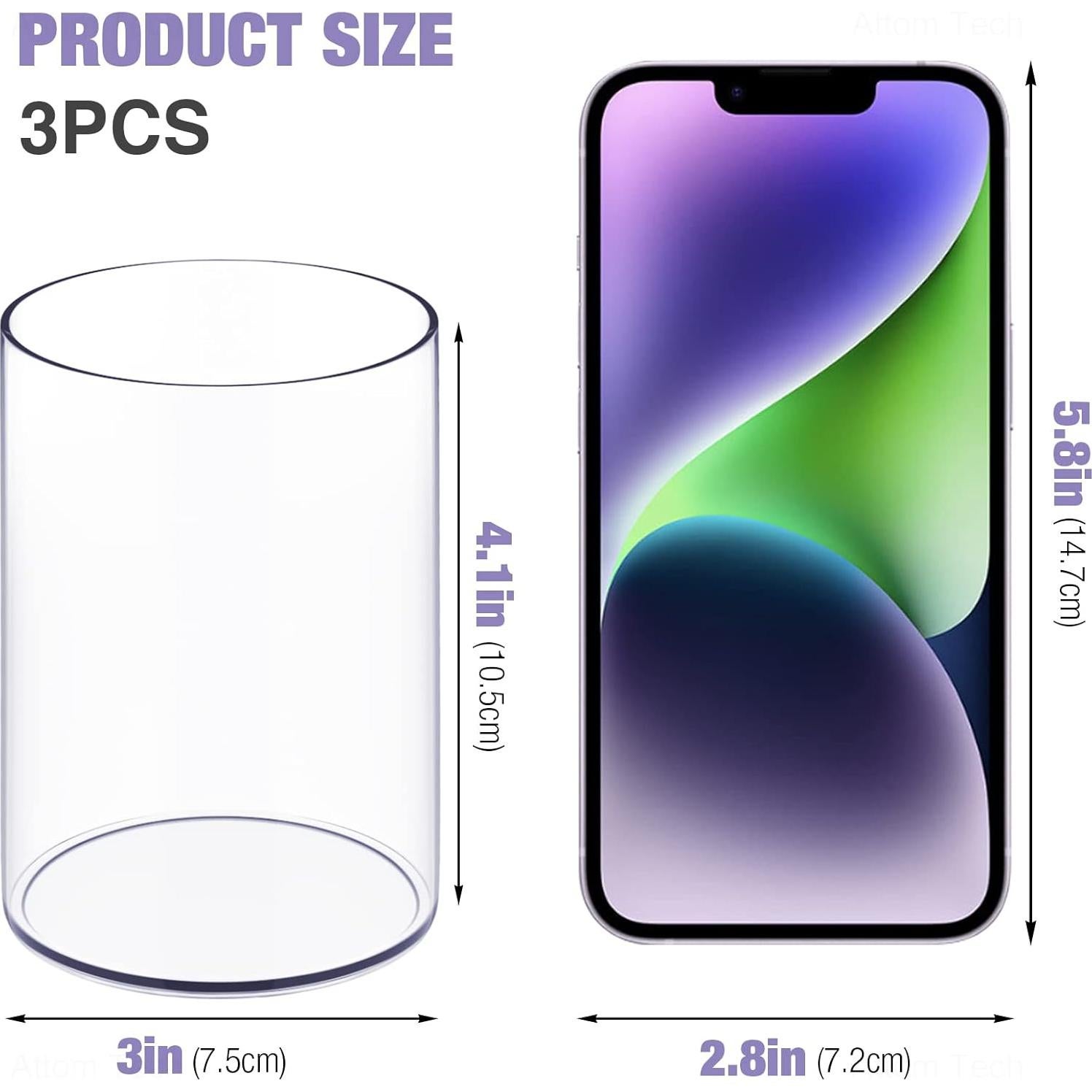 Organizador de Escritorio Acrílico Transparente NiOffice - Paquete de 3