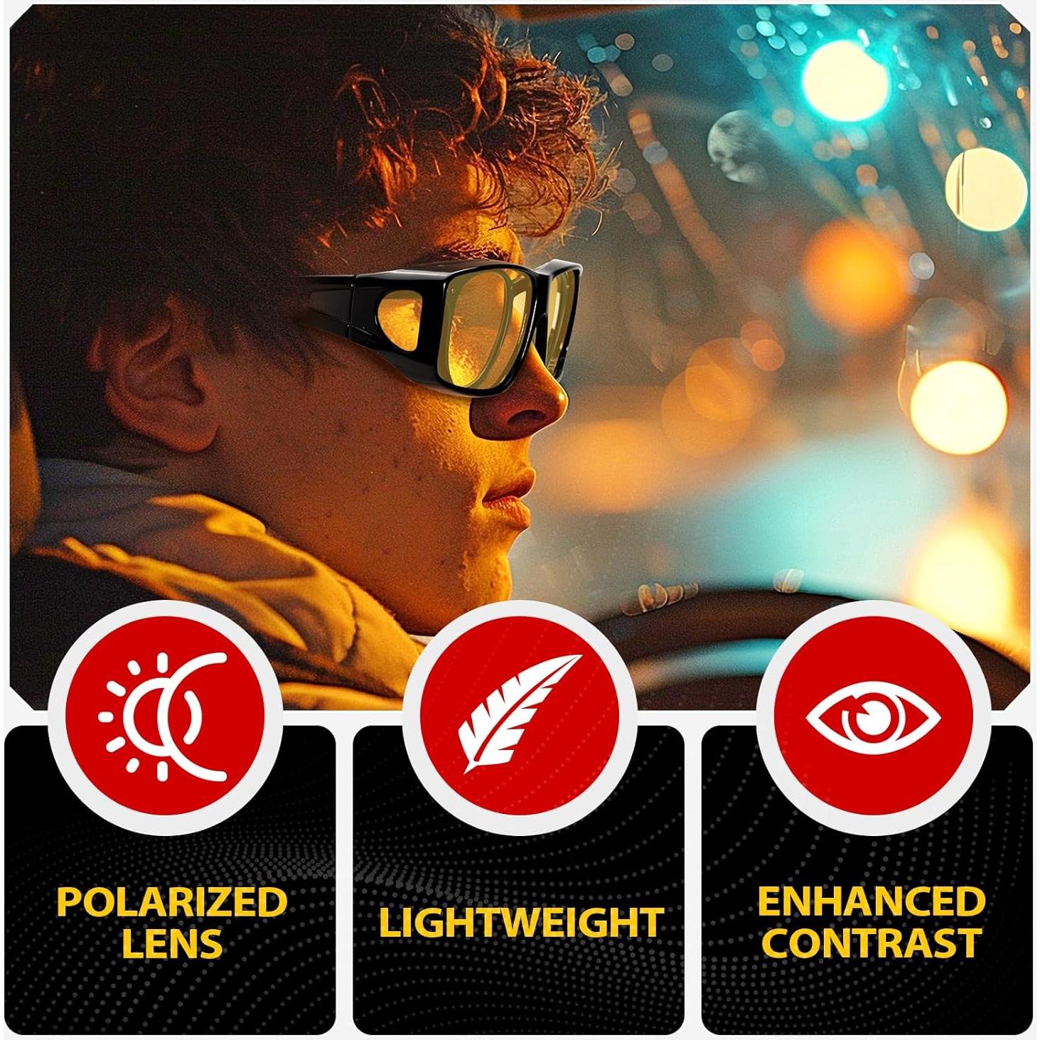 Gafas de Visión Nocturna TJUTR Polarizadas para Conducir