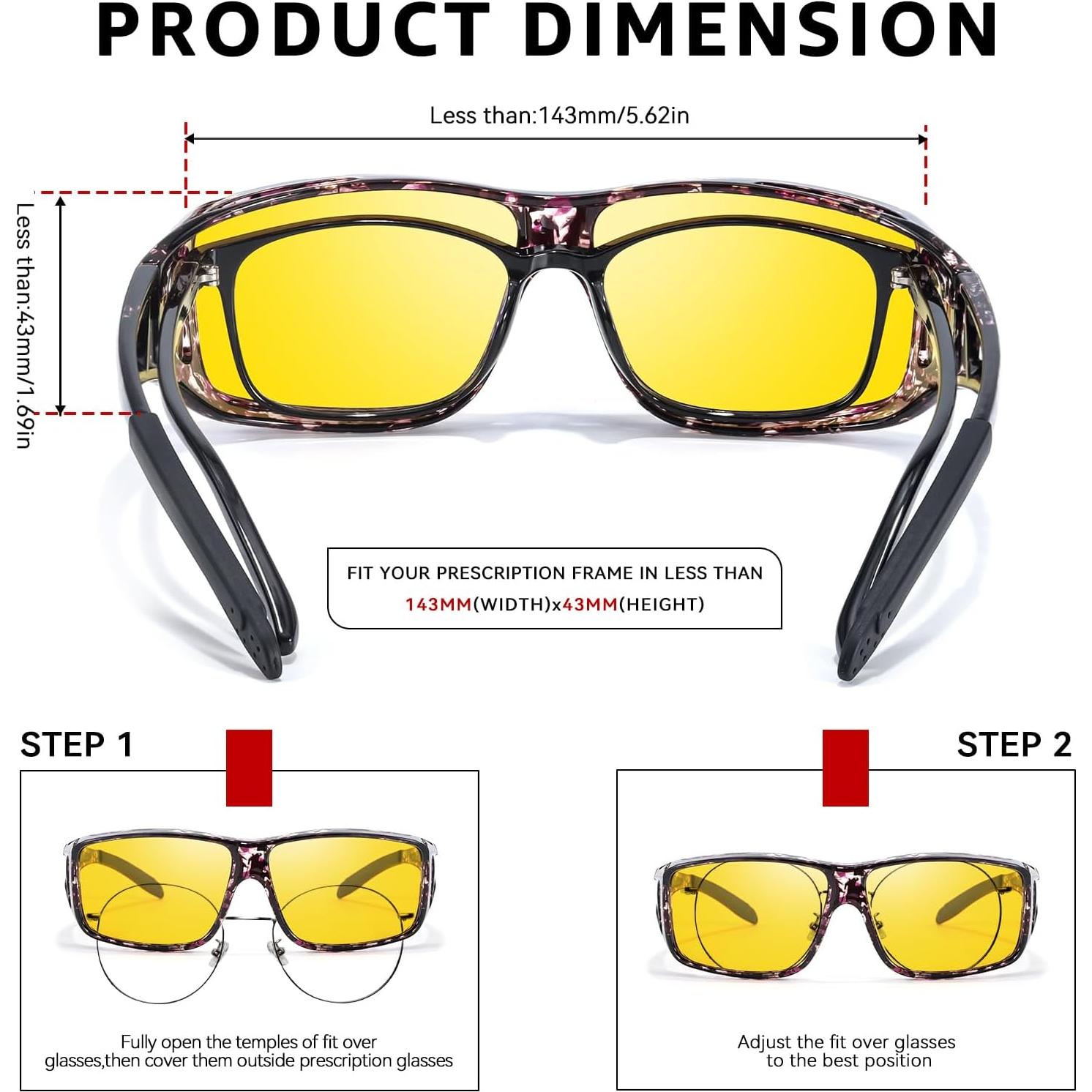 Gafas de Visión Nocturna TJUTR Polarizadas para Hombres y Mujeres