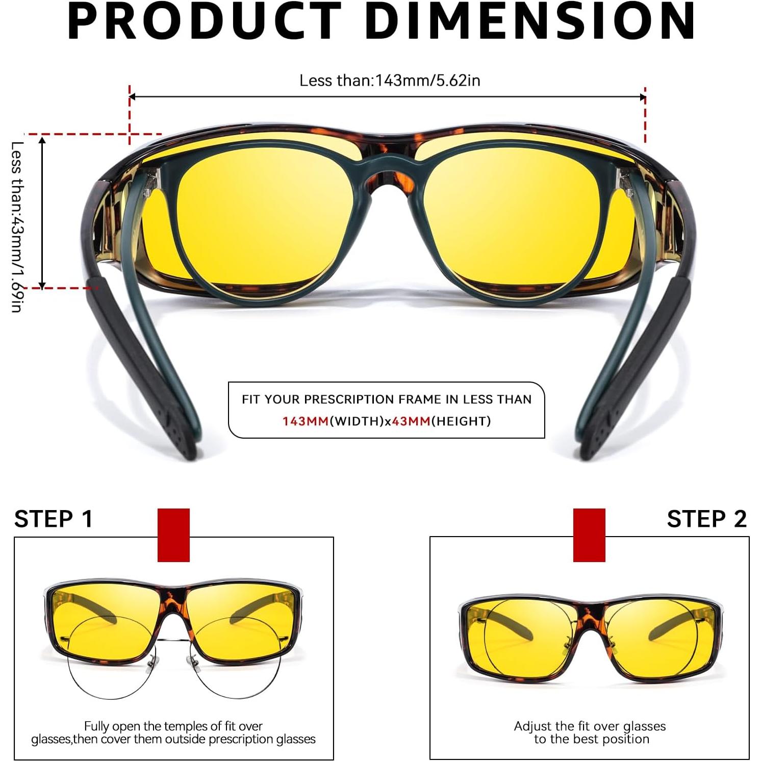 Gafas de Visión Nocturna TJUTR Amarillas Polarizadas Unisex