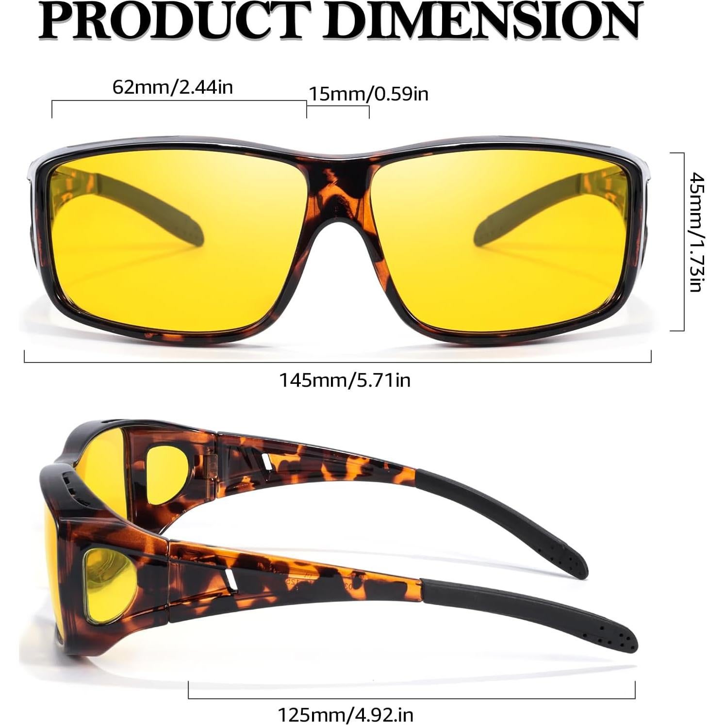 Gafas de Visión Nocturna TJUTR Amarillas Polarizadas Unisex
