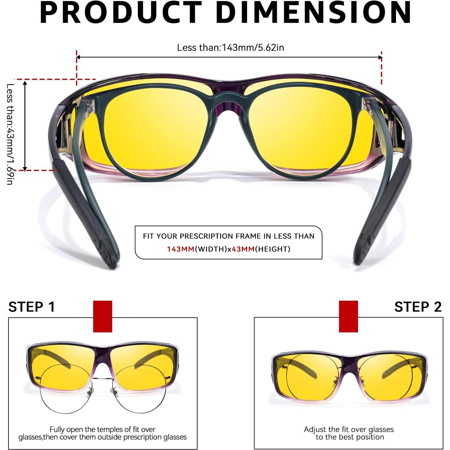 Gafas de Visión Nocturna TJUTR Polarizadas Amarillas Unisex