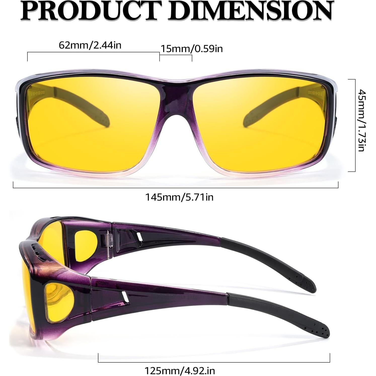 Gafas de Visión Nocturna TJUTR Polarizadas Amarillas Unisex