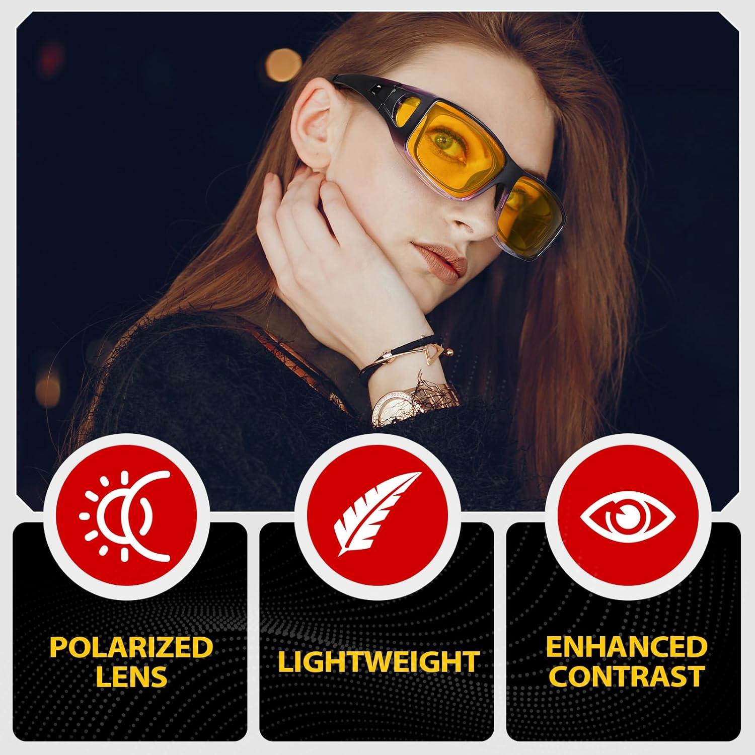 Gafas de Visión Nocturna TJUTR Polarizadas Amarillas Unisex