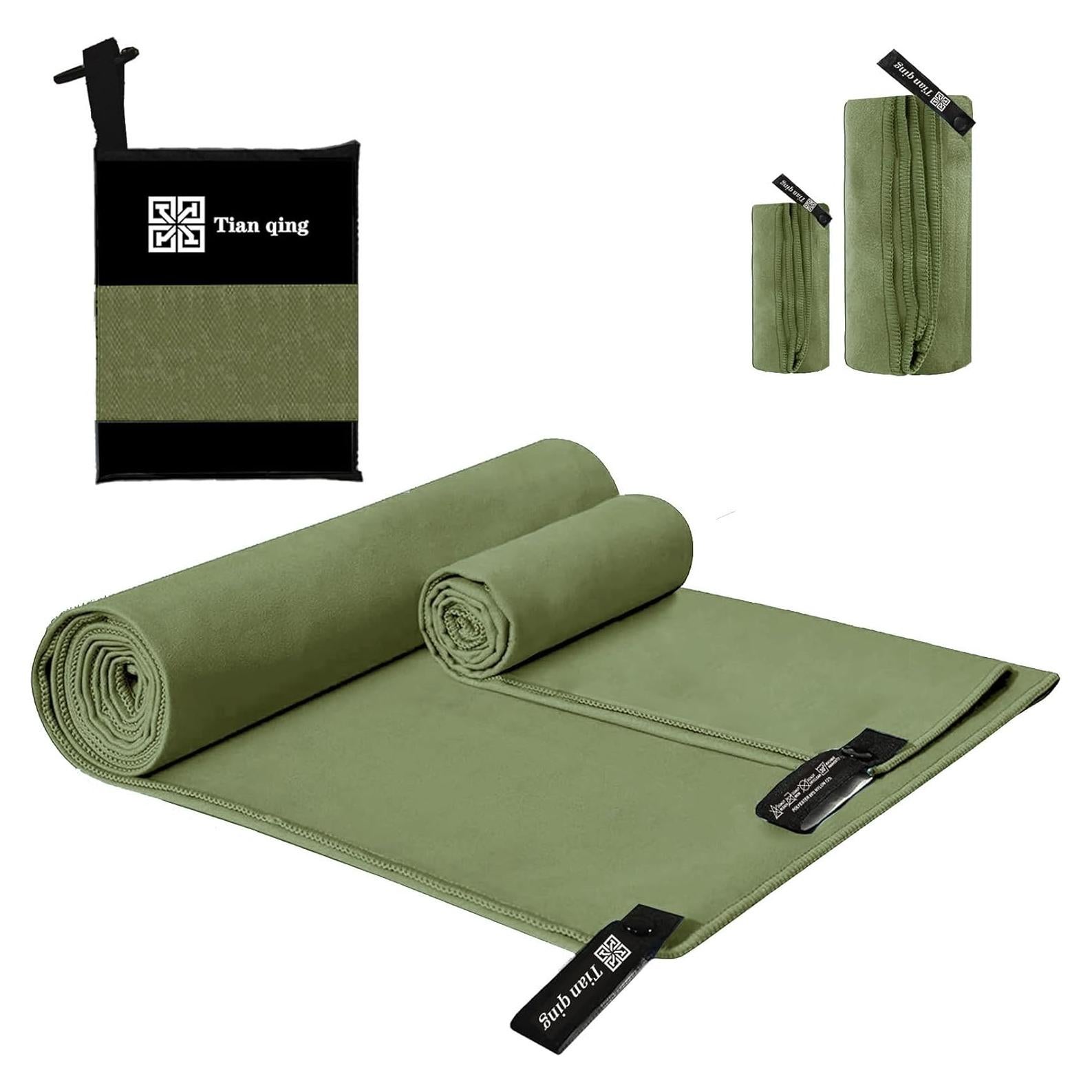 Juego de Toallas de Microfibra Tian Qing 2 Piezas Secado Rápido