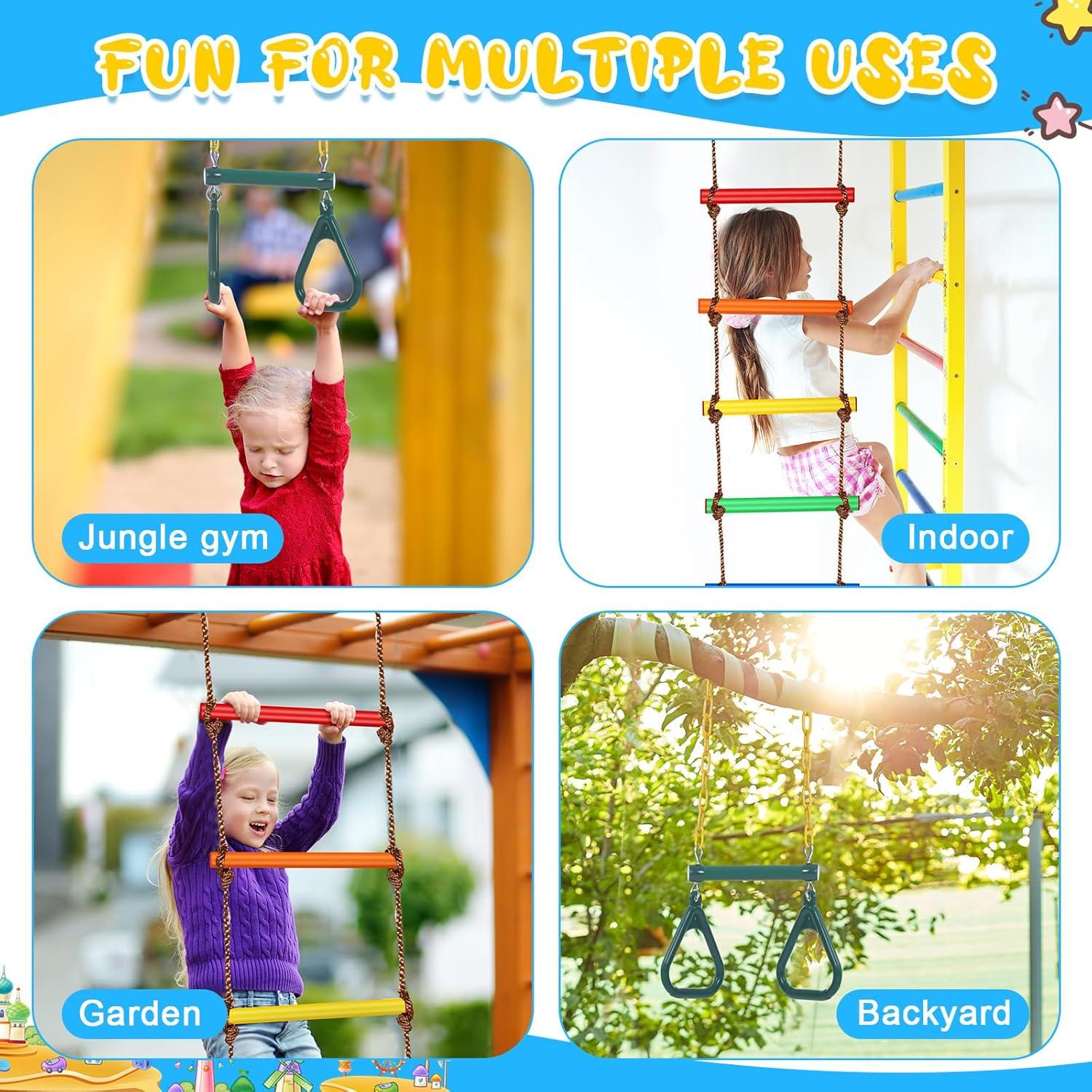 Juegos de Columpios ShinyRelief Barra Trapecio 121.9 cm y Escalera 2.1 m