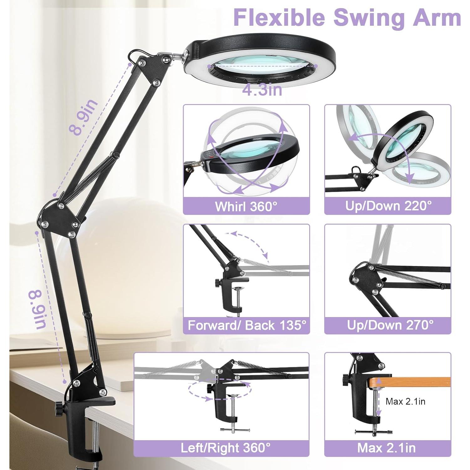 Lupa de Aumento 10X Seylae con Luz LED y Abrazadera