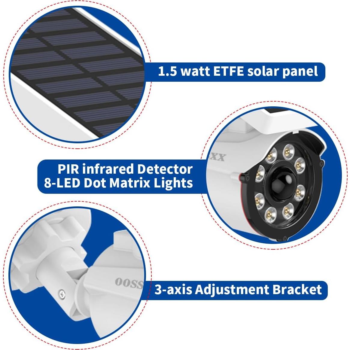 Luz Solar de Seguridad LED OOSSXX con Sensor de Movimiento 800LM