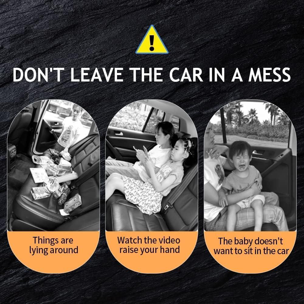 Organizador de Asiento Trasero de Coche MONKONAR - Cuero PU, 9 Bolsillos, Bandeja Plegable