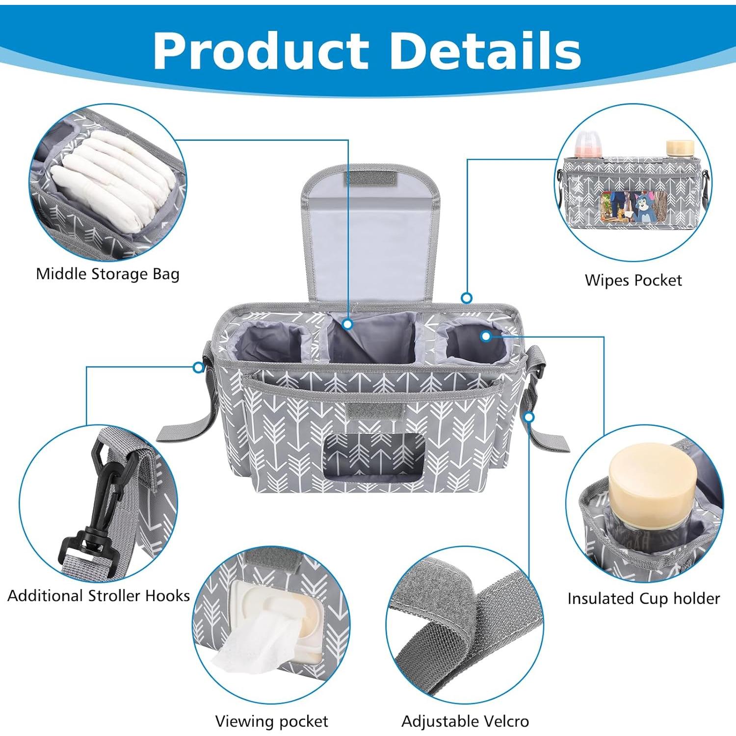 Organizador Universal para Carriola Accmor con Soporte para Vaso y Correa