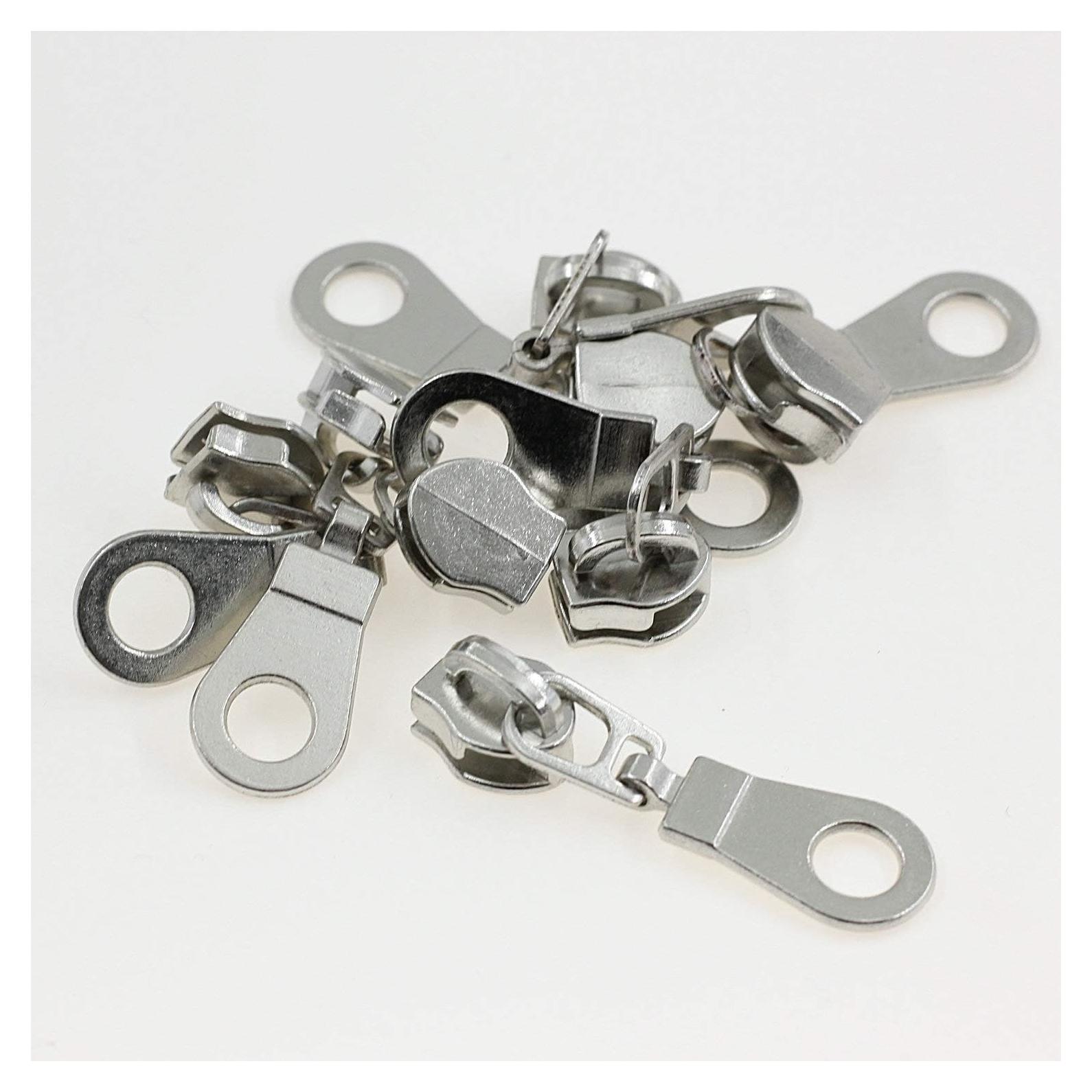 Tiradores de Cremallera Leekayer 50PCS #5 Plateados Brillantes