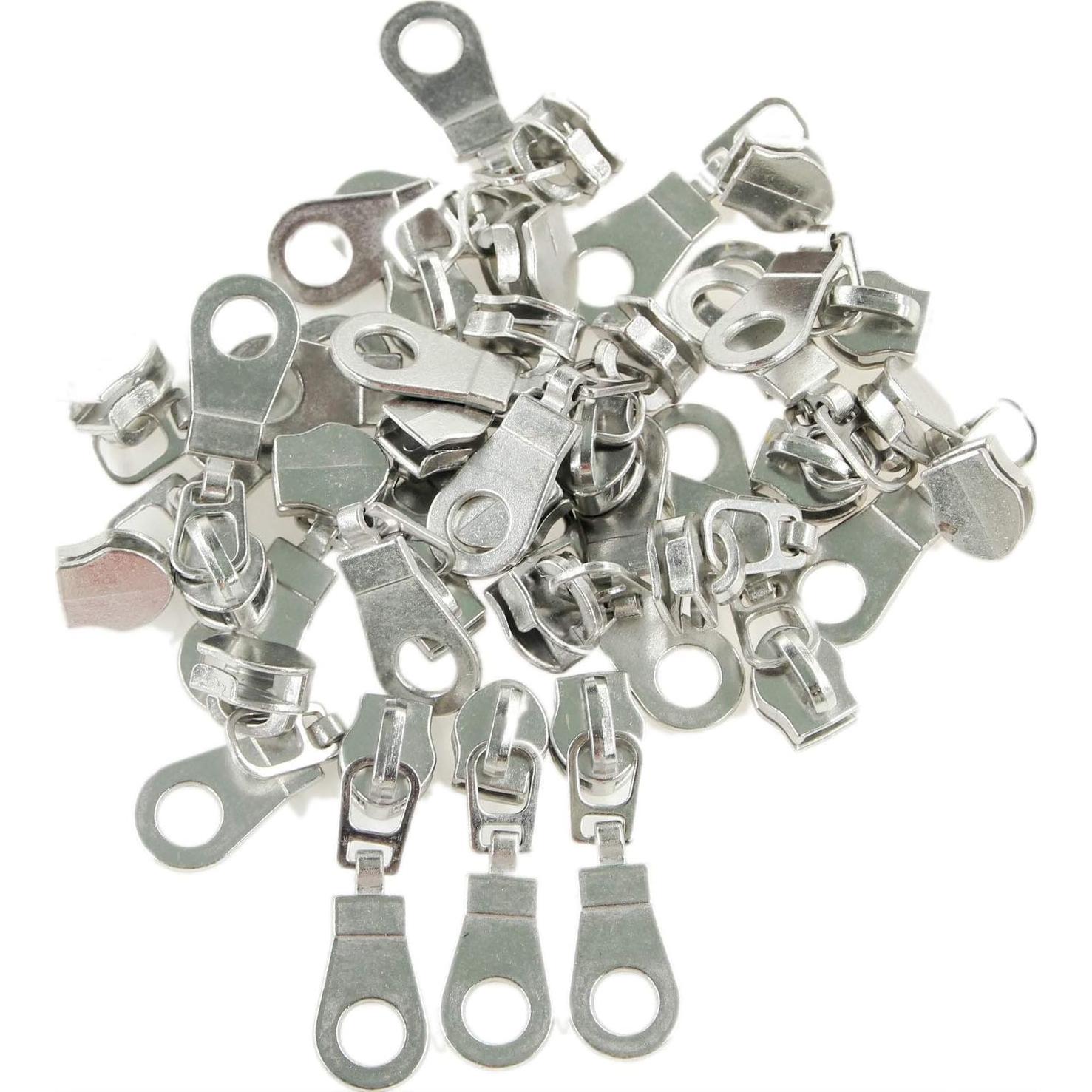 Tiradores de Cremallera Leekayer 50PCS #5 Plateados Brillantes