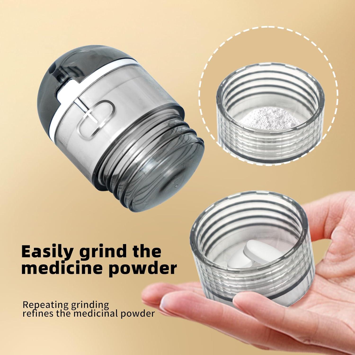 Triturador y Cortador de Pastillas 4-en-1 Gusil, Acero Inoxidable