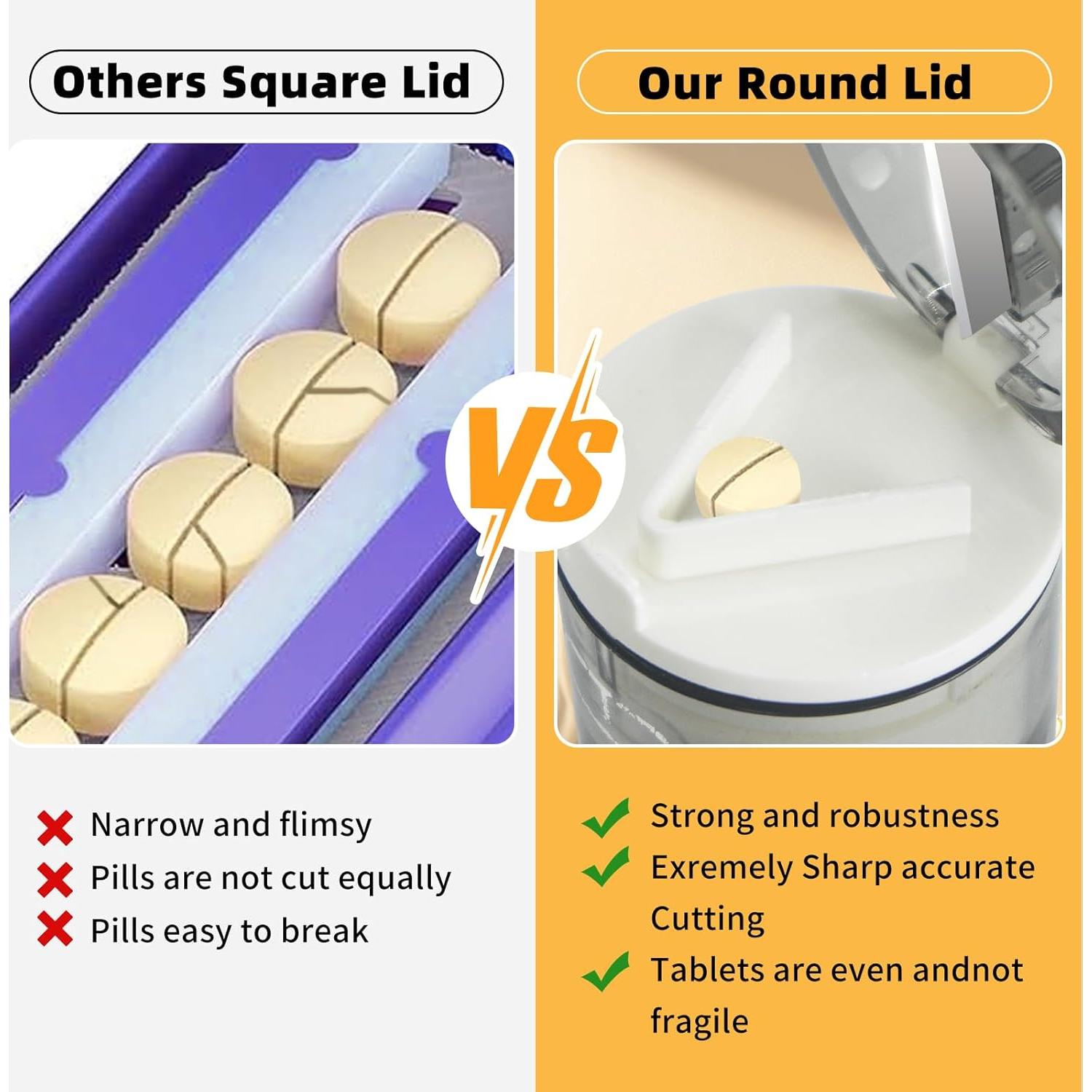 Triturador y Cortador de Pastillas 4-en-1 Gusil, Acero Inoxidable