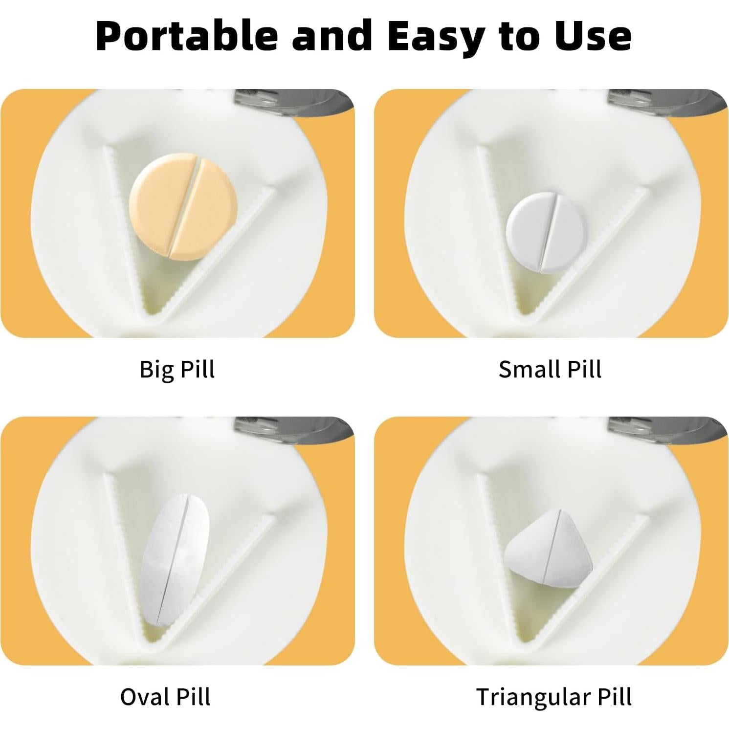 Triturador y Cortador de Pastillas 4-en-1 Gusil, Acero Inoxidable