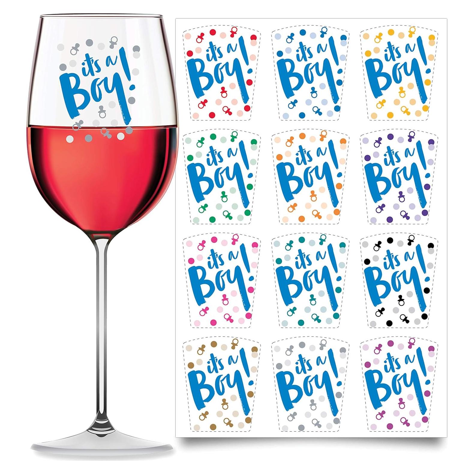 Marcadores de Bebida Wine Wear 12 Piezas - Revelación de Género Niño