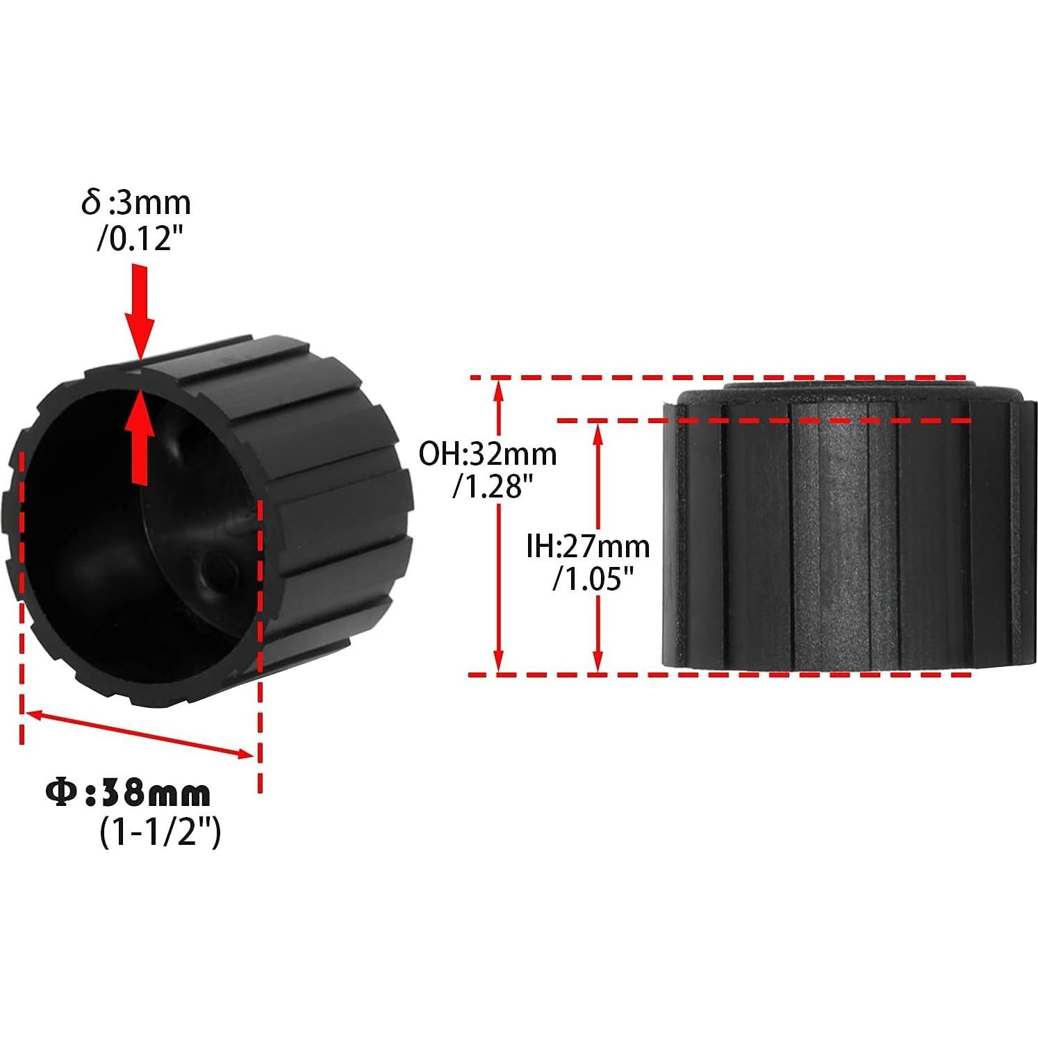 Tapas de patas de silla Flyshop, protectores de goma 38 mm, 4 PCS