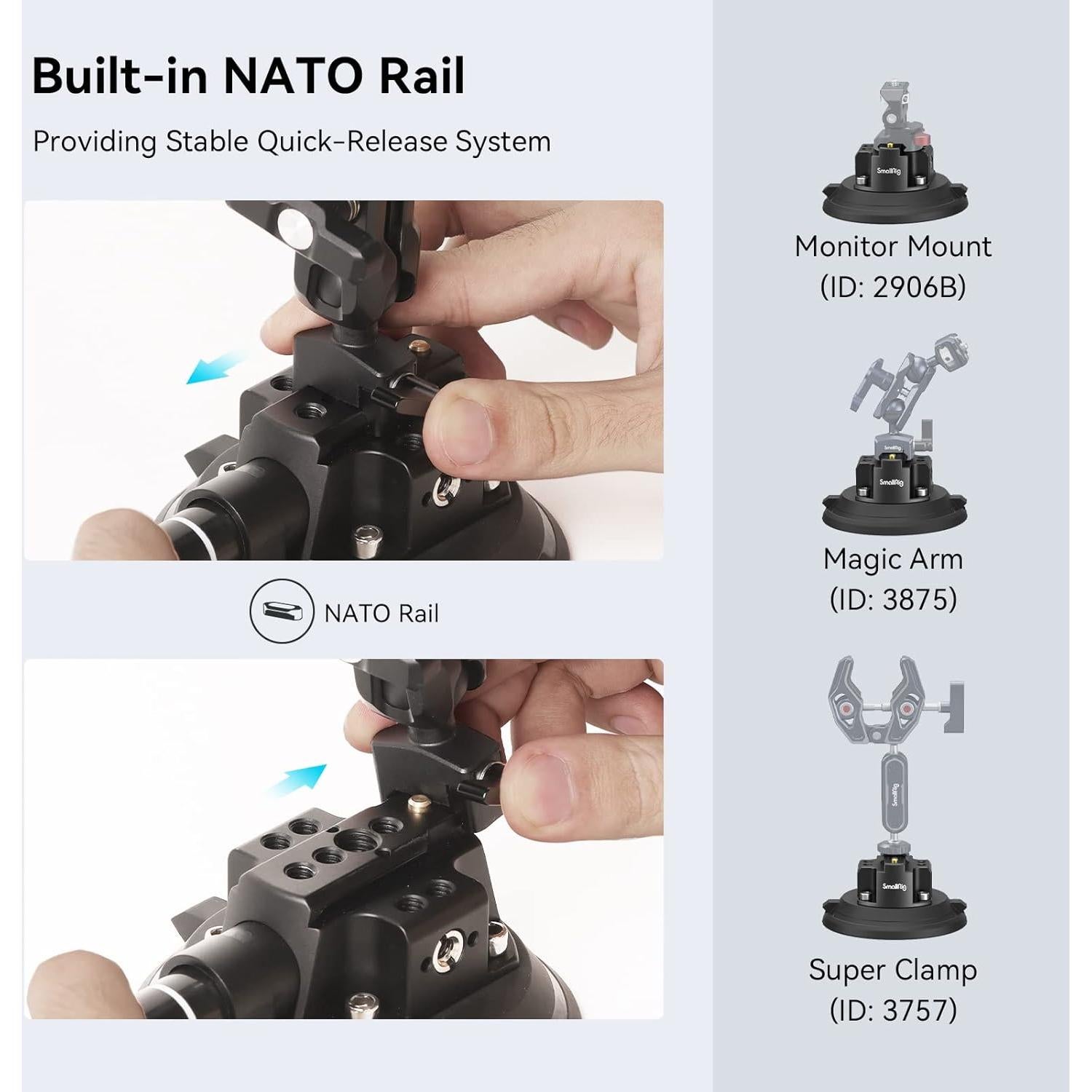 Soporte de Cámara con Ventosa SMALLRIG 4122 - Carga 2kg