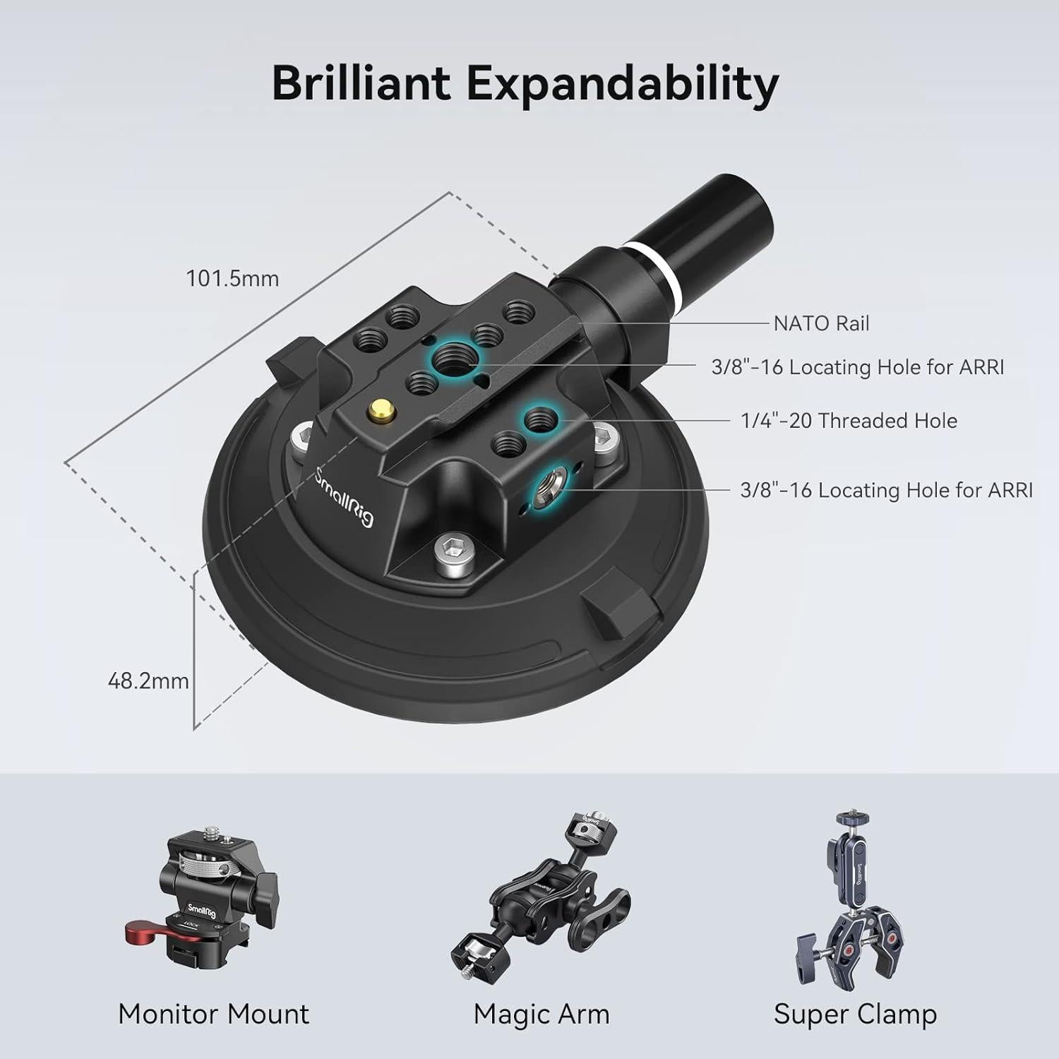 Soporte de Cámara con Ventosa SMALLRIG 4122 - Carga 2kg