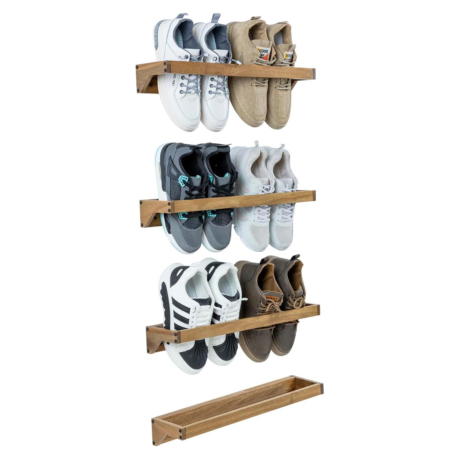 Juego de 4 estantes colgantes MyGift de madera de acacia 2.3 kg