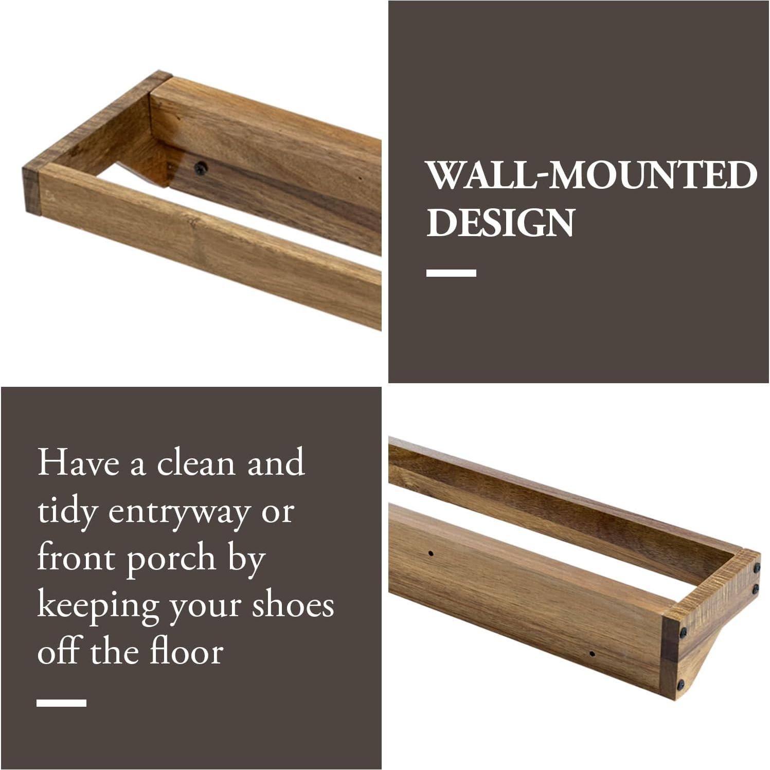 Juego de 4 estantes colgantes MyGift de madera de acacia 2.3 kg