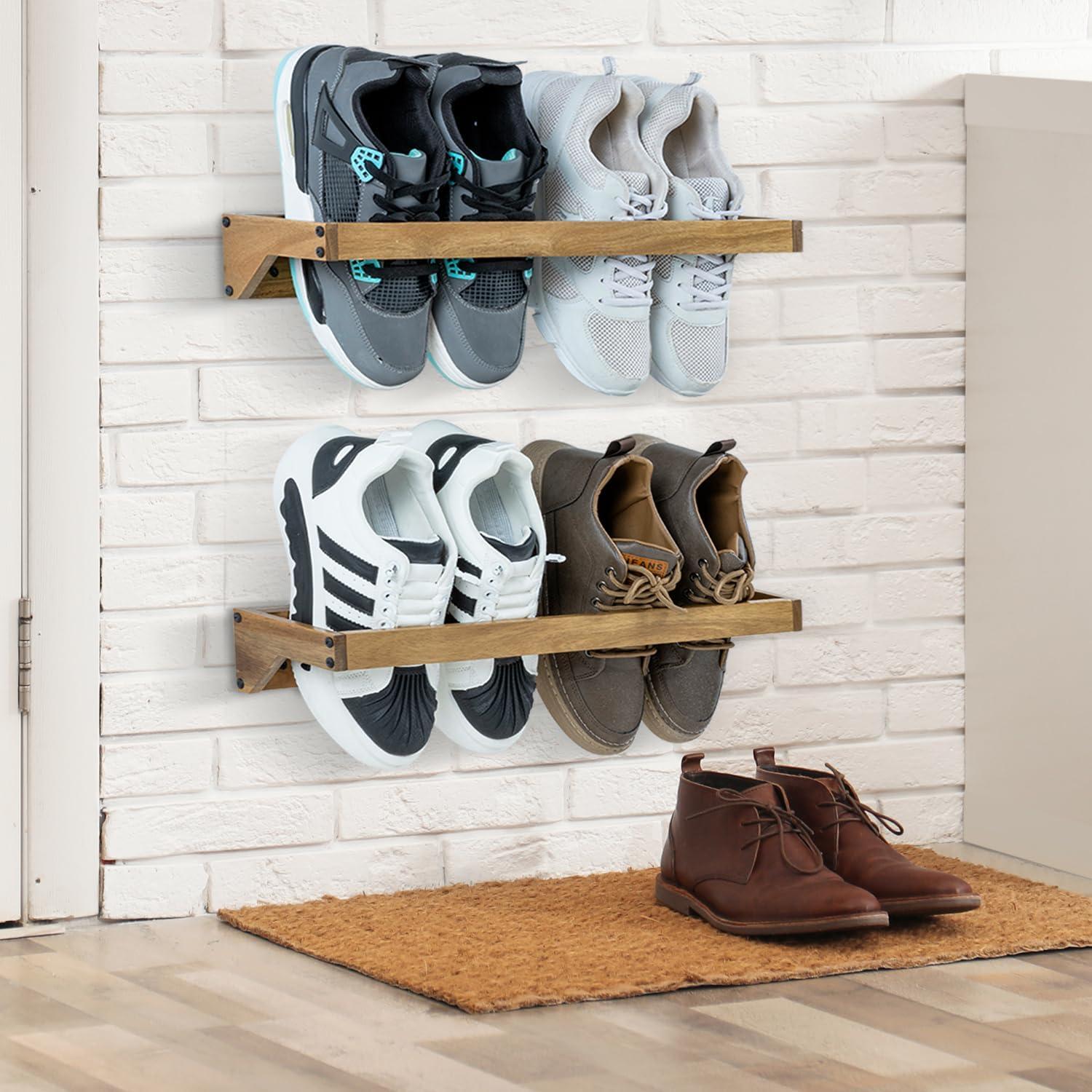 Juego de 4 estantes colgantes MyGift de madera de acacia 2.3 kg