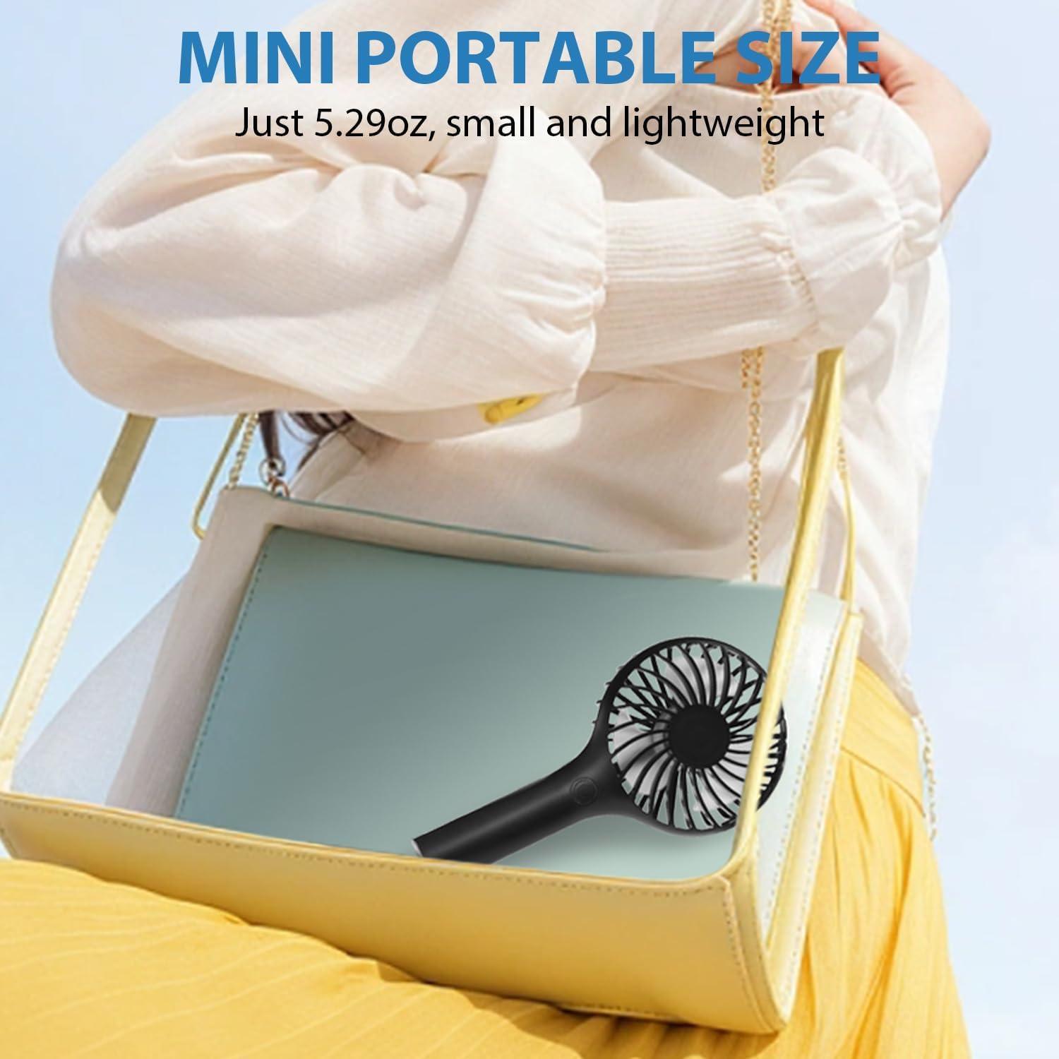 Ventilador de Mano RJVW Mini Portátil Recargable 3 Velocidades
