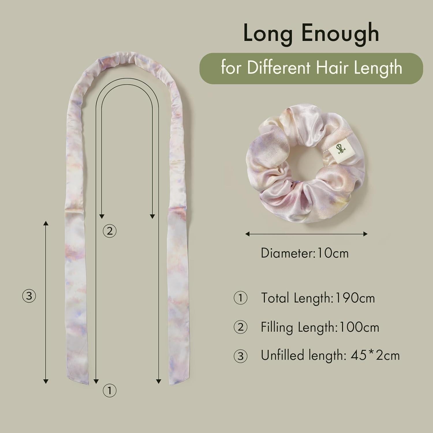 Rizador de Cabello Sin Calor LILYSILK 100% Seda Set 3 Piezas