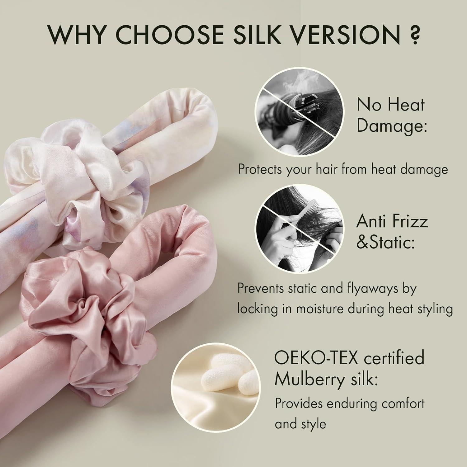 Rizador de Cabello Sin Calor LILYSILK 100% Seda Set 3 Piezas