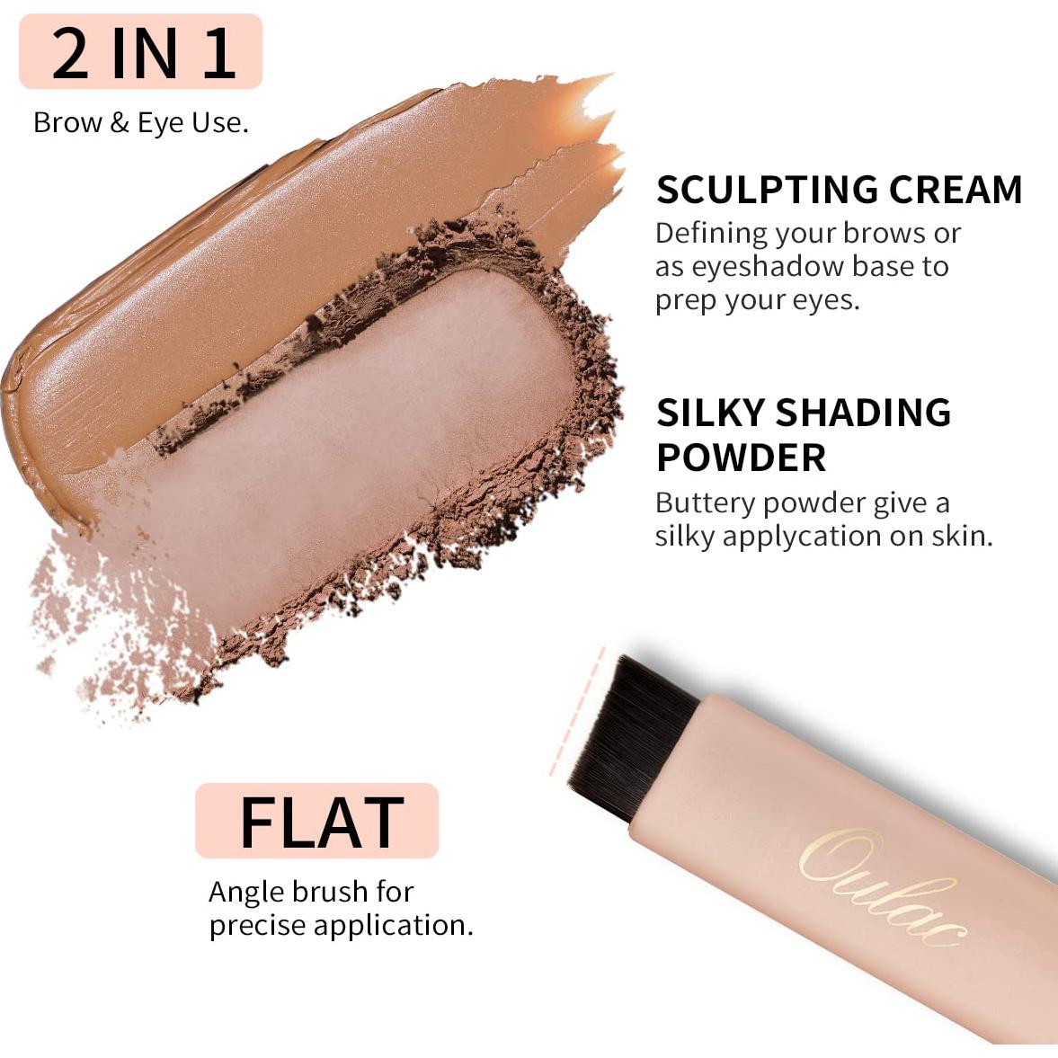 Kit de Cejas Impermeable Oulac 2 en 1 Jengibre 3.2 g