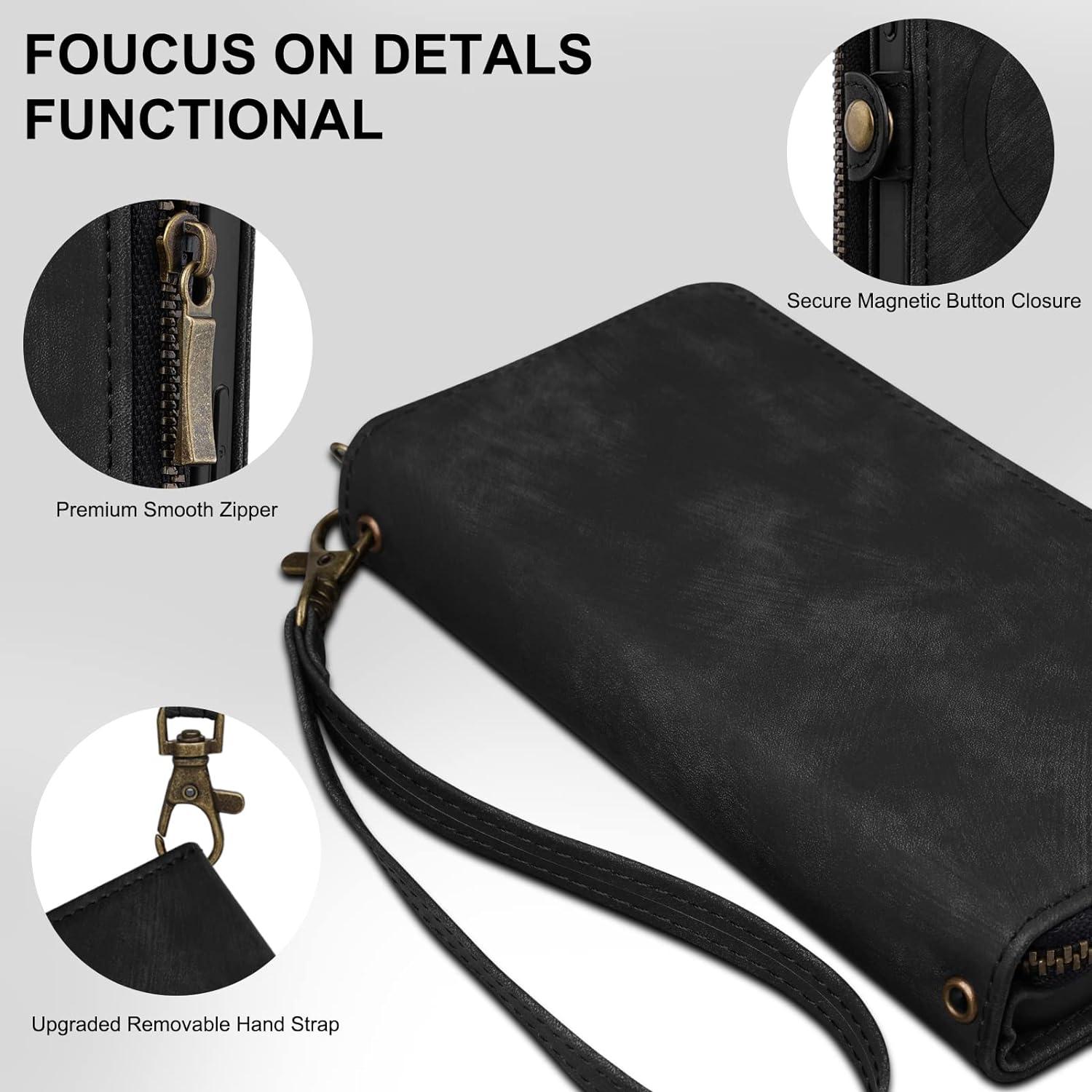 Funda Rssviss Plegable para iPhone 16 6.1" con Soporte y RFID