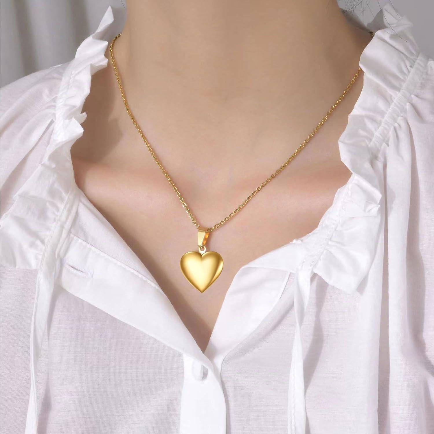 Collar Locket Corazón Abierto KunBead 50 cm Acero Inoxidable