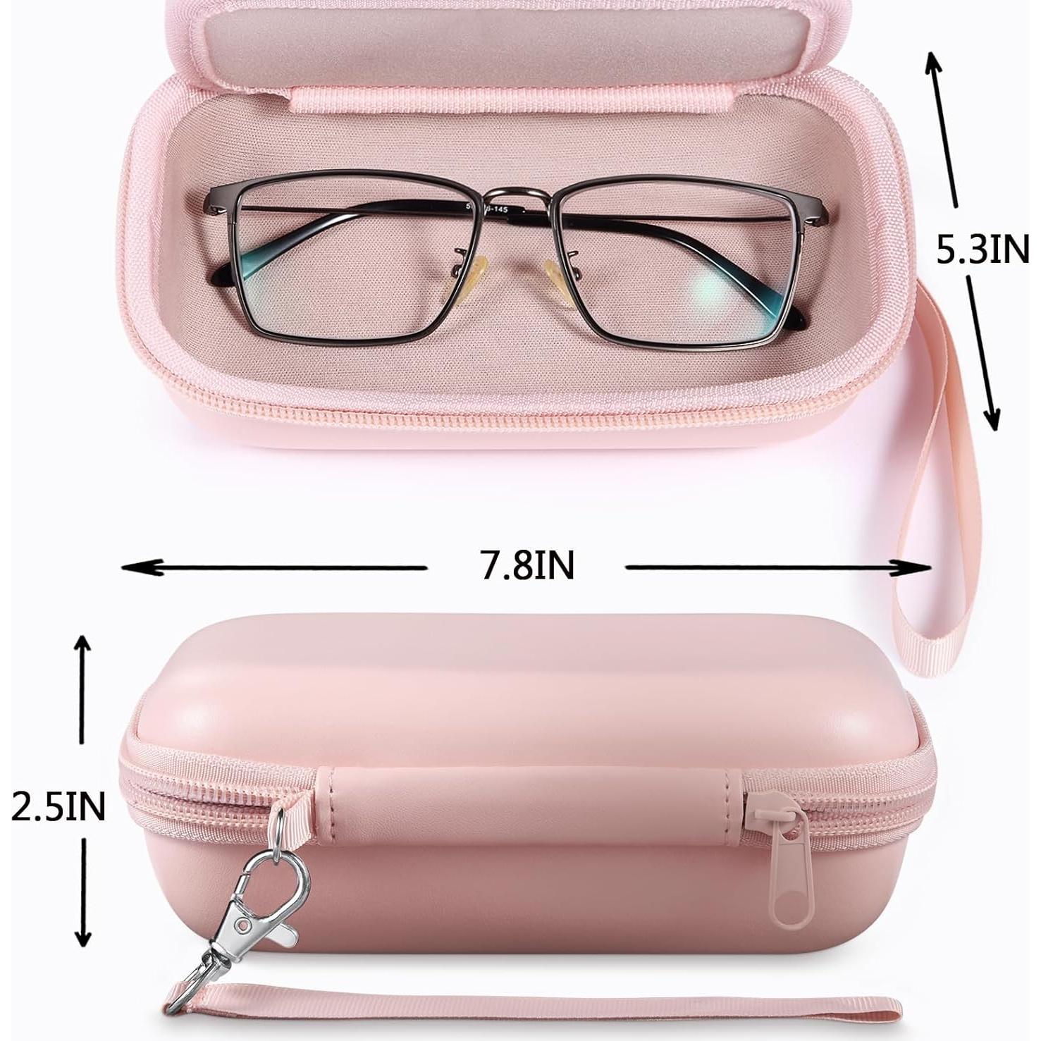Estuche 2 en 1 para Gafas y Lentes de Contacto MUQING Rosa