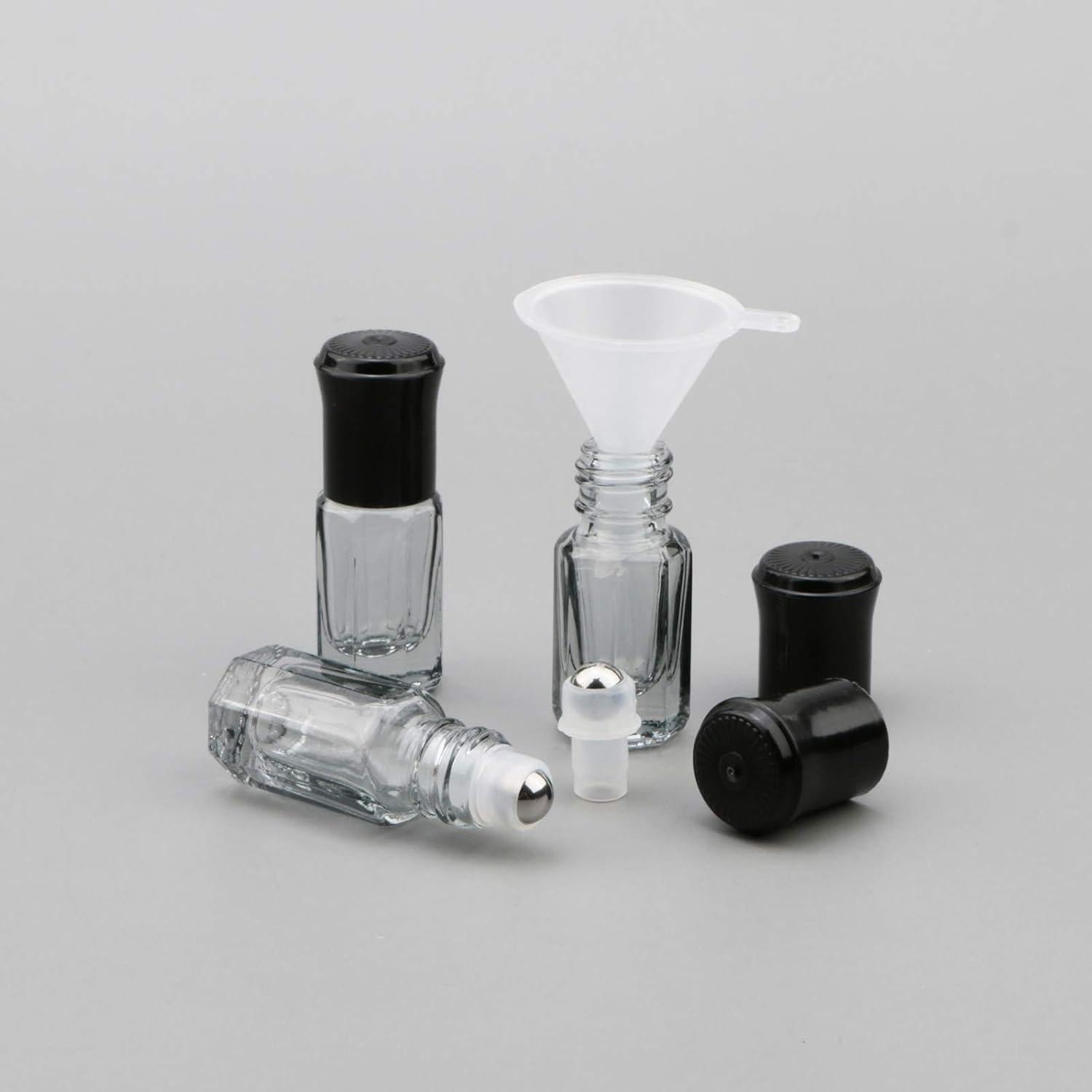 Botellas de vidrio rodantes Kesell 10Pcs 3ml negras para aceites