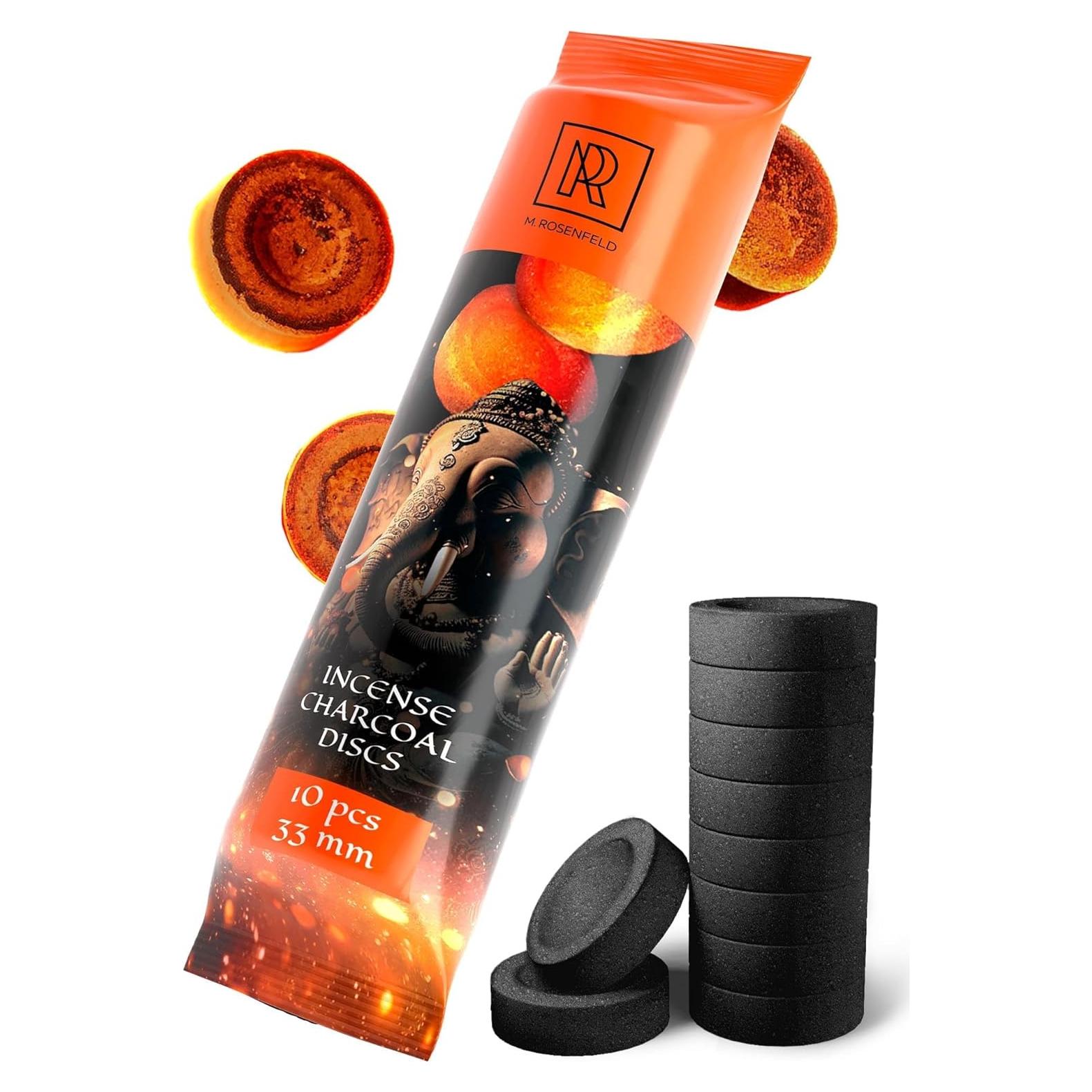 Discos de Carbón para Incienso M. ROSENFELD - 10 pcs 33 mm