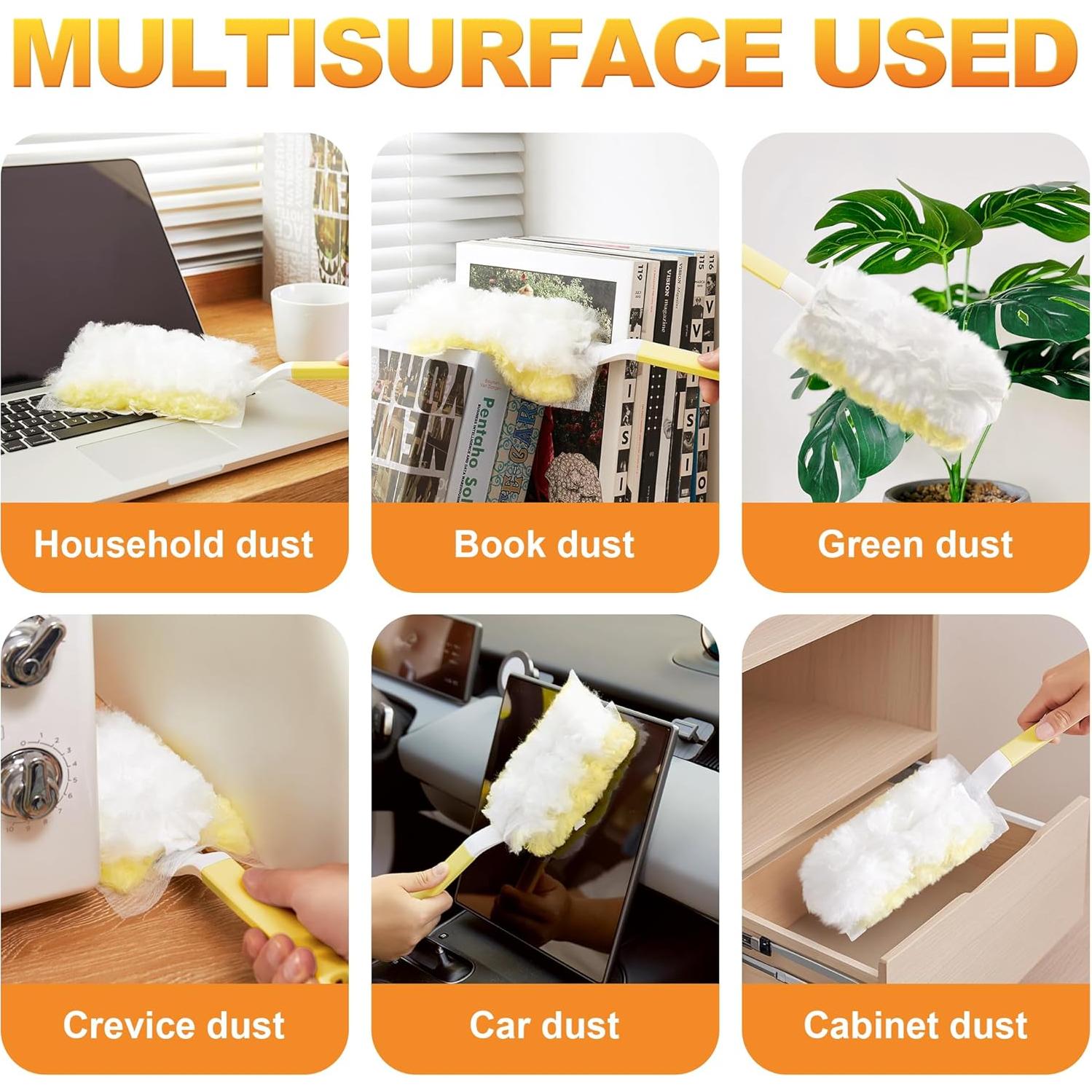 Plumero Desechable JOYMOOP Amarillo con 12 Recargas Microfibra