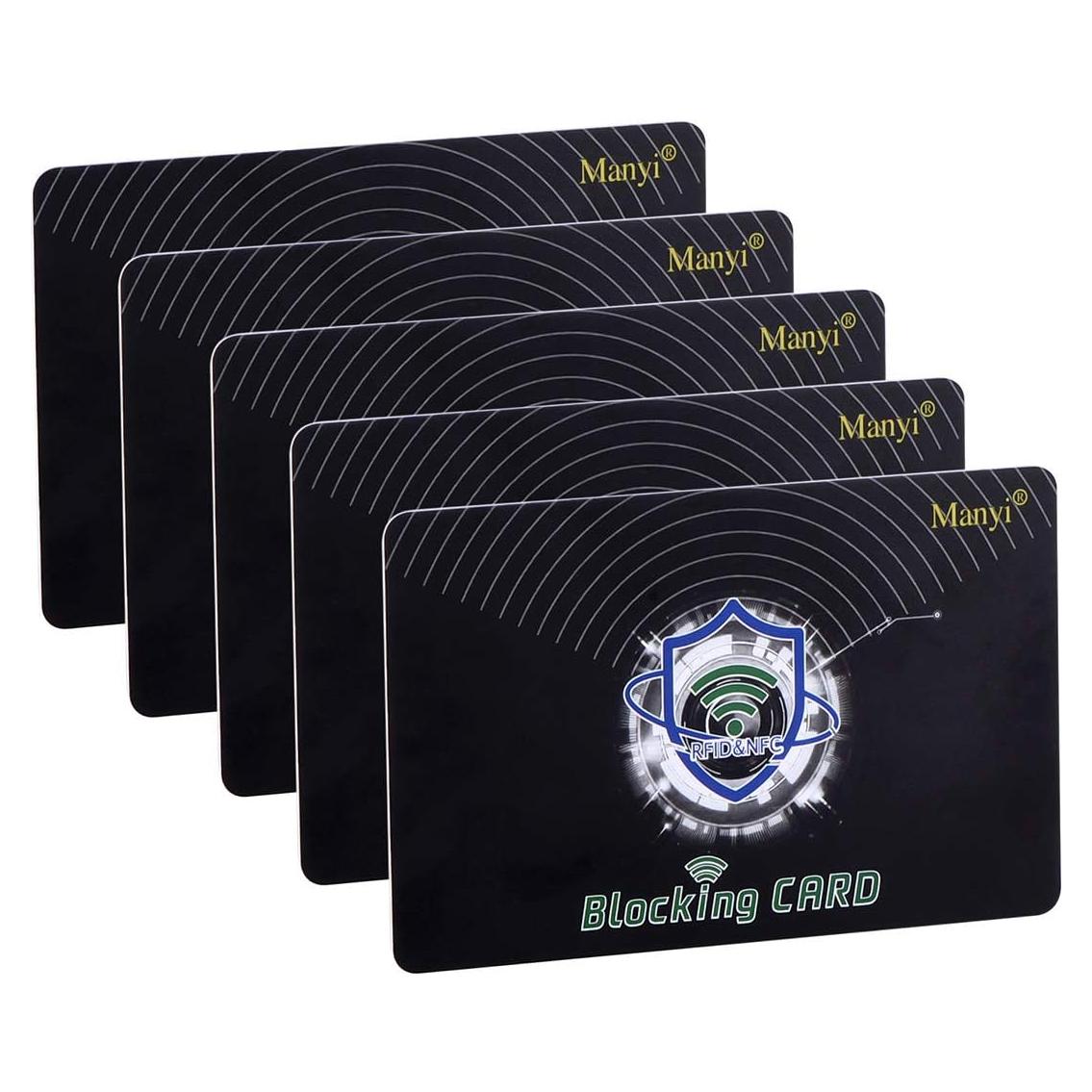 Tarjeta de Bloqueo RFID Manyi 5 Pcs Protección Cartera Negro