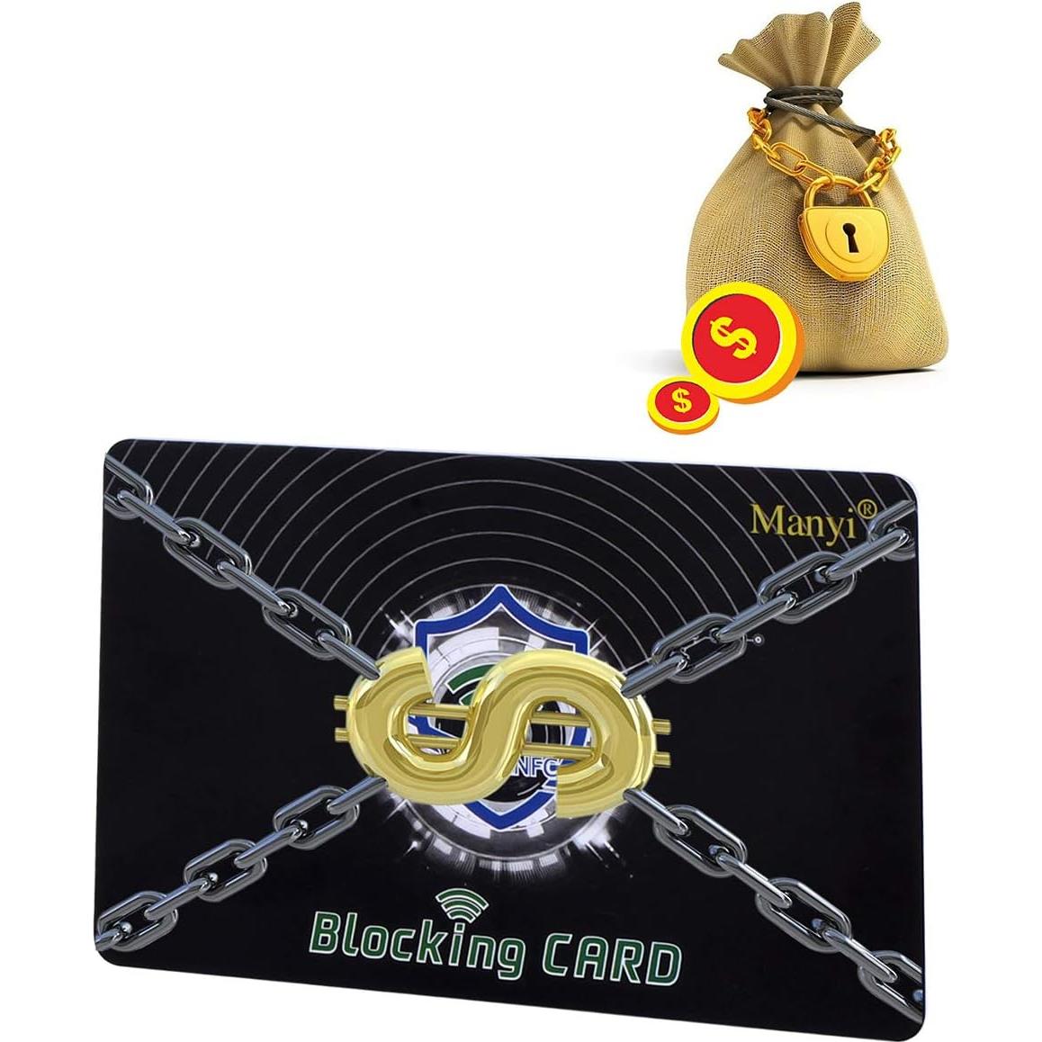 Tarjeta de Bloqueo RFID Manyi 5 Pcs Protección Cartera Negro