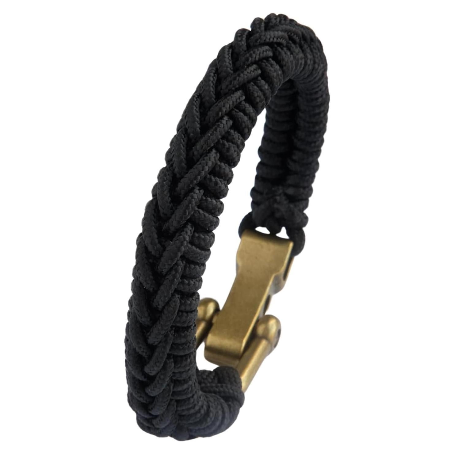 Pulsera de Paracord Minimalista para Hombres - Ajustable Negro